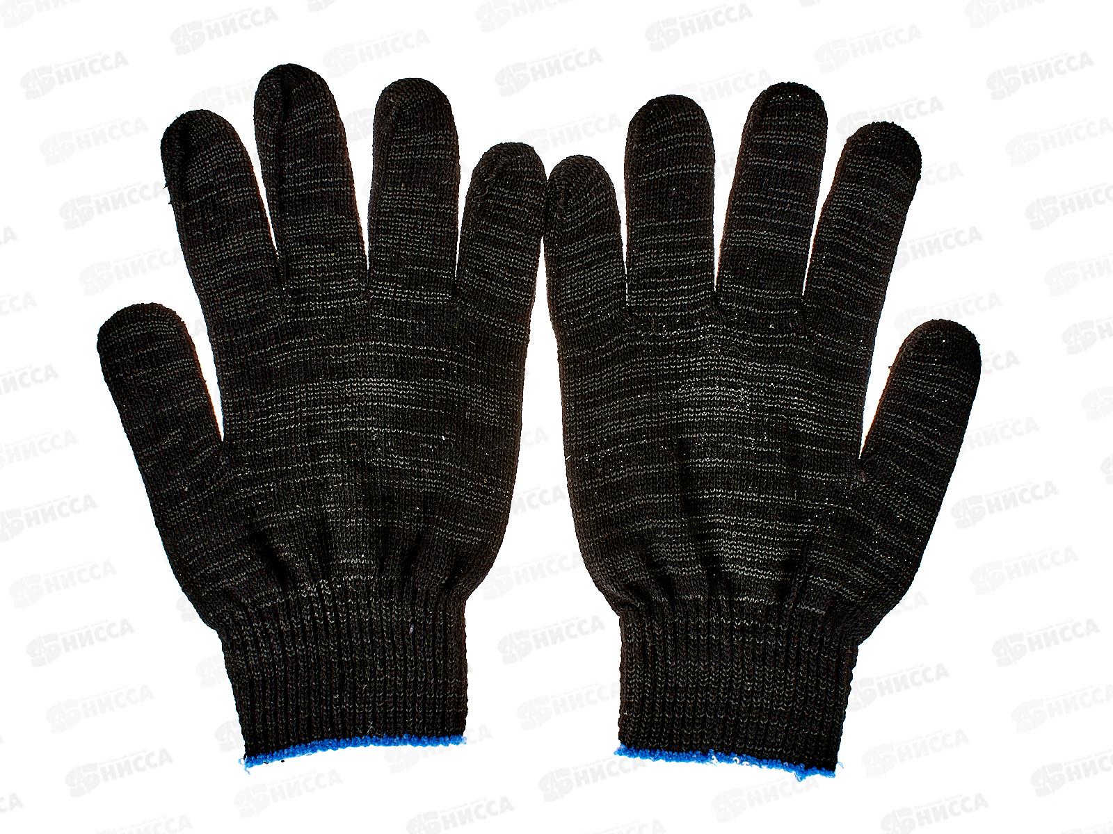 Перчатки хлопчатобумажные 5-и нитка 10 класс &quotЛайт&quot черные с ПВХ &quotПротектор&quot Э*10/300