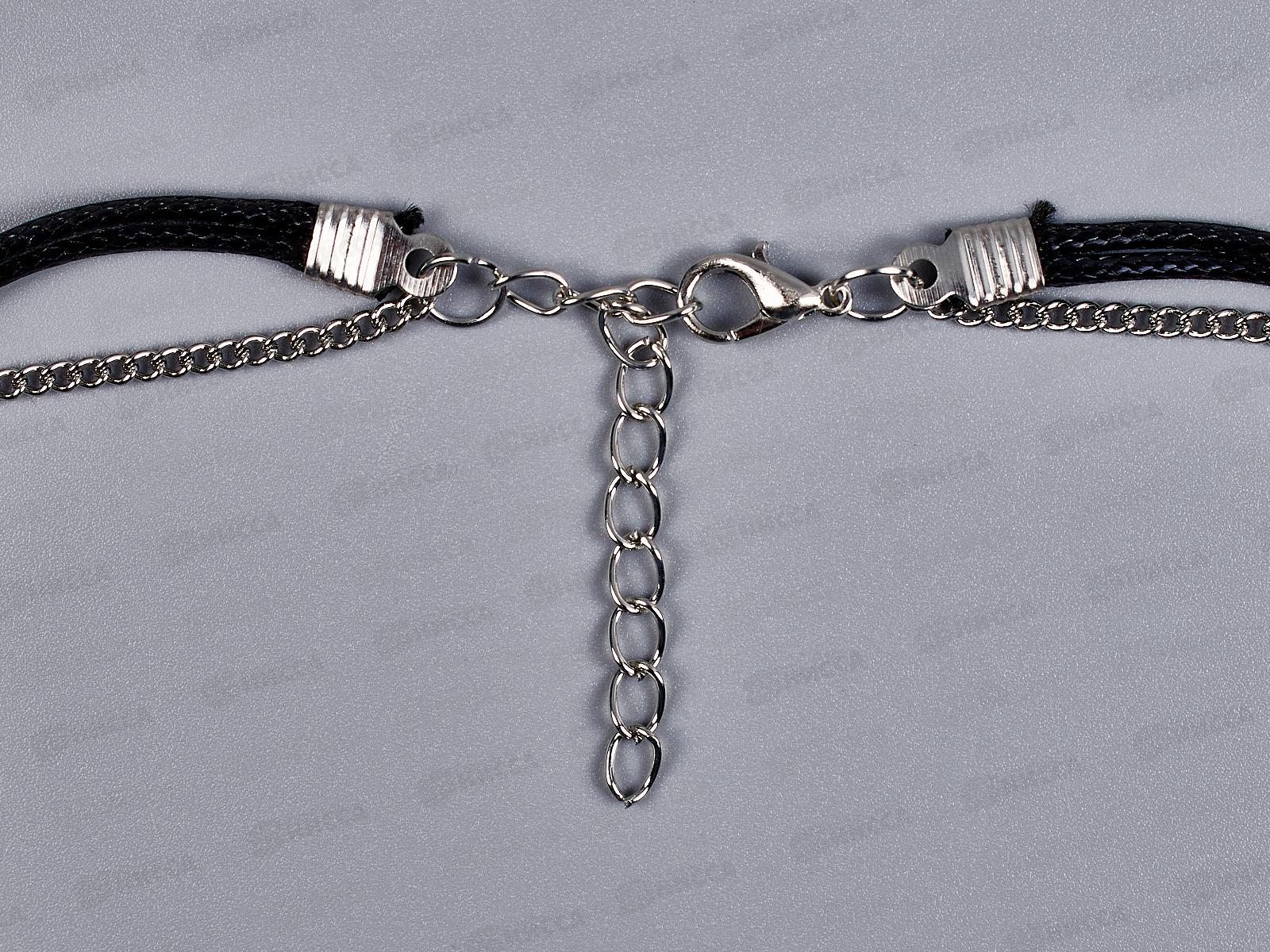 Подвеска комбиниров(цепочка,шнурок)с кулоном,стразы №88