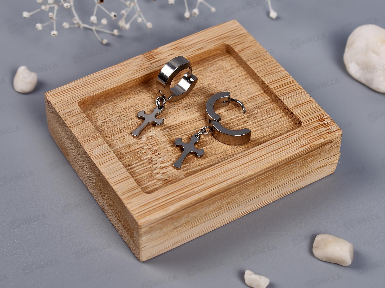 Серьги под серебро &quotКрест&quot