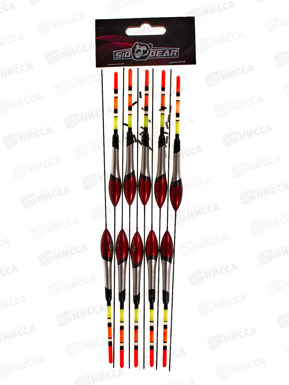 Поплавок SIBBEAR бальса цветная антенка 1г серебряно-красный 5035 010 *1/10