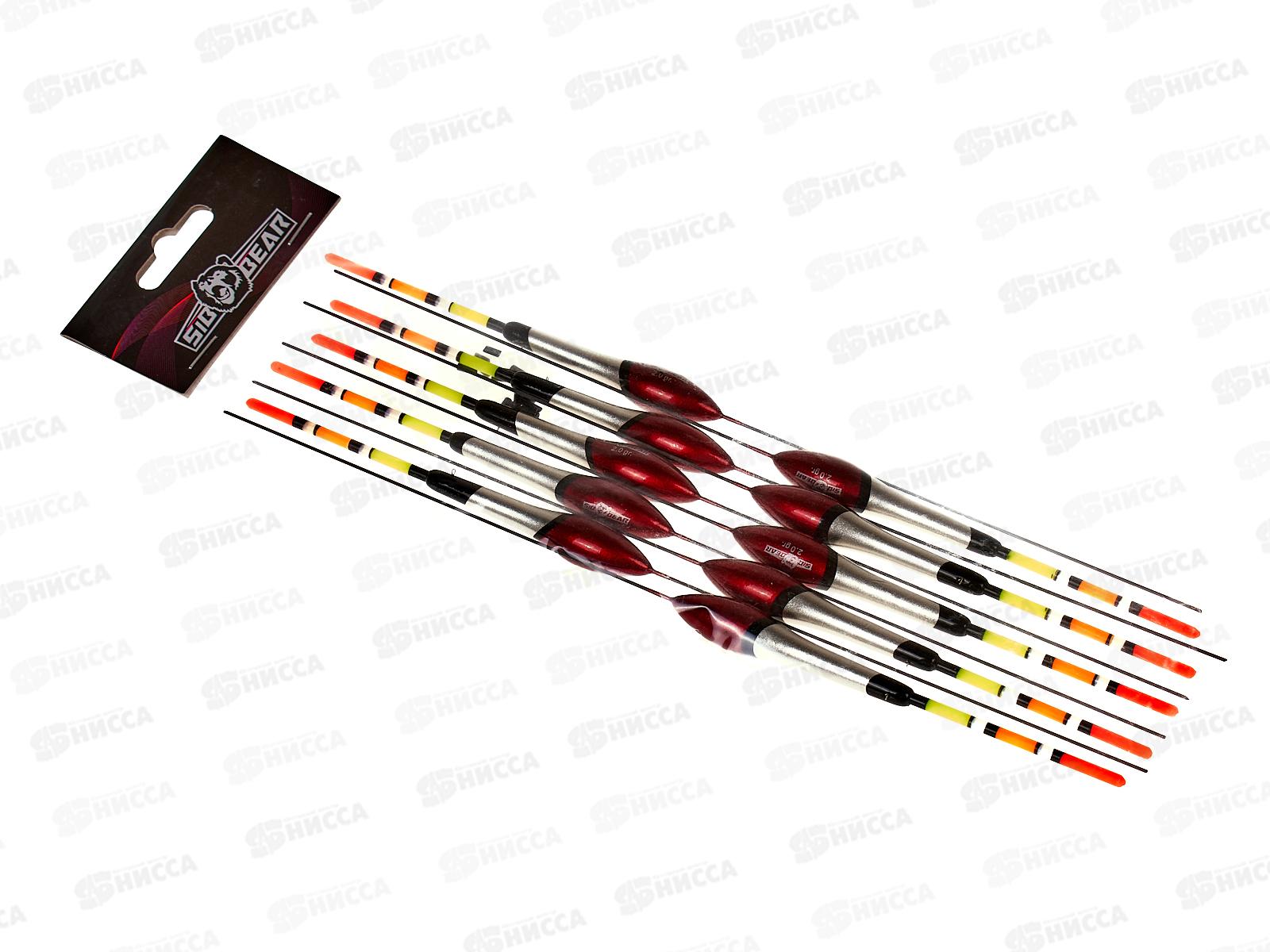 Поплавок SIBBEAR бальса цветная антенка 2г серебряно-красный 5035 020 *1/10