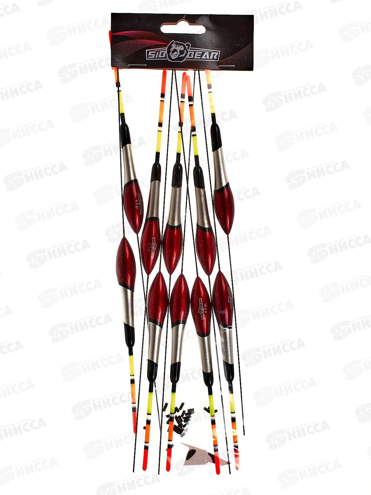 Поплавок SIBBEAR бальса цветная антенка 4г серебряно-красный 5035 040 *1/10