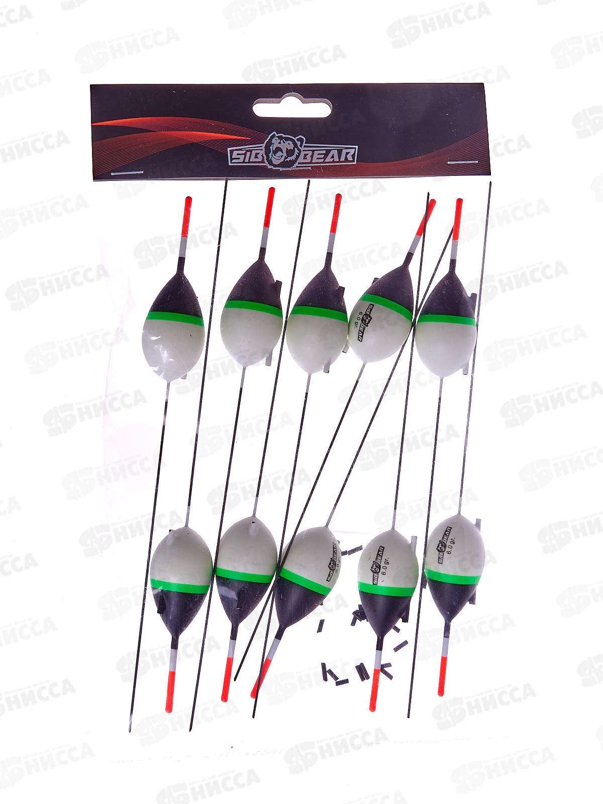 Поплавок SIBBEAR бальса скользящий цв антена белый 6г 9009 060 *1/10