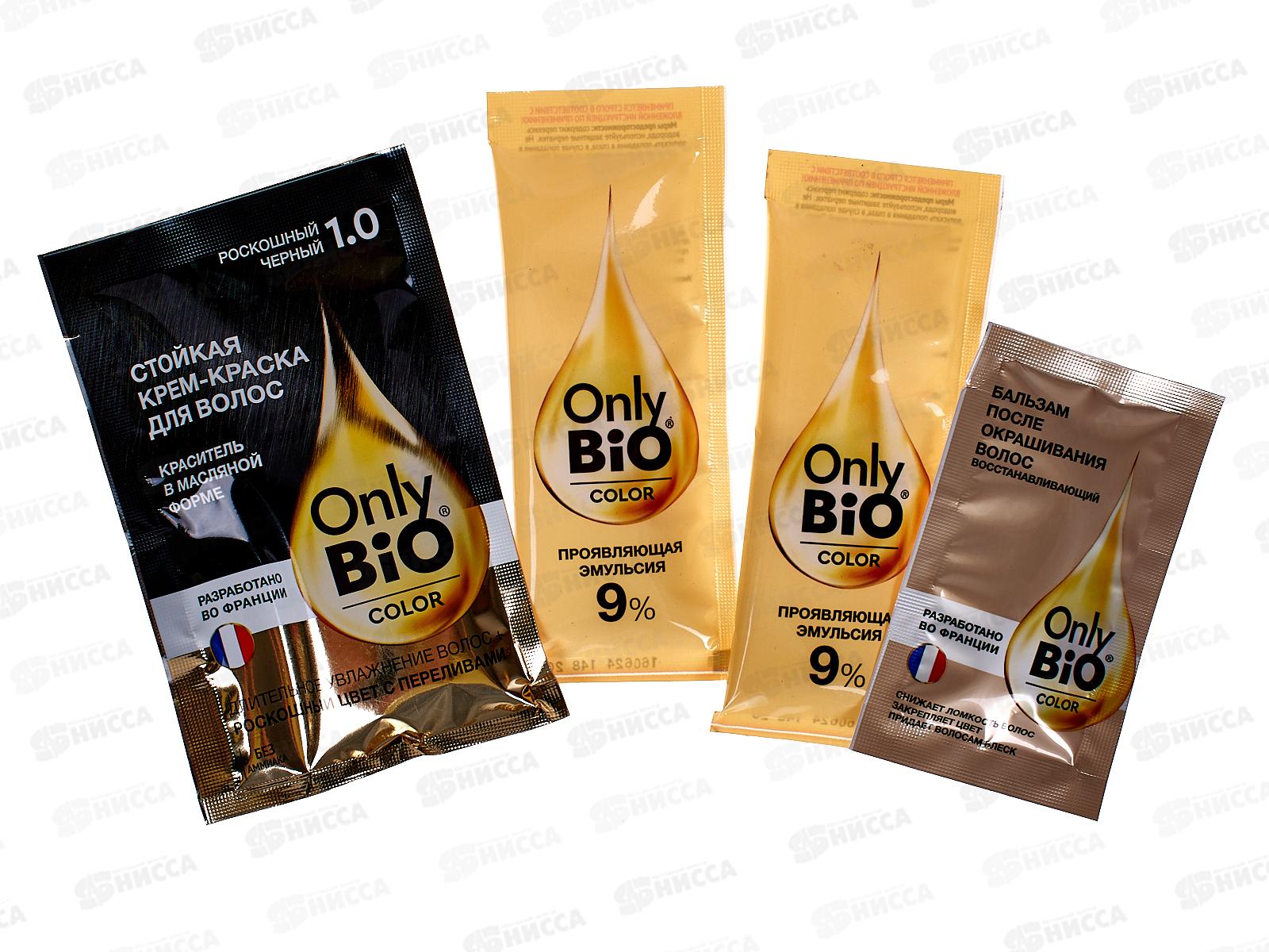 Only Bio COLOR крем-краска для волос 1,0 Роскошный черный 115мл *15