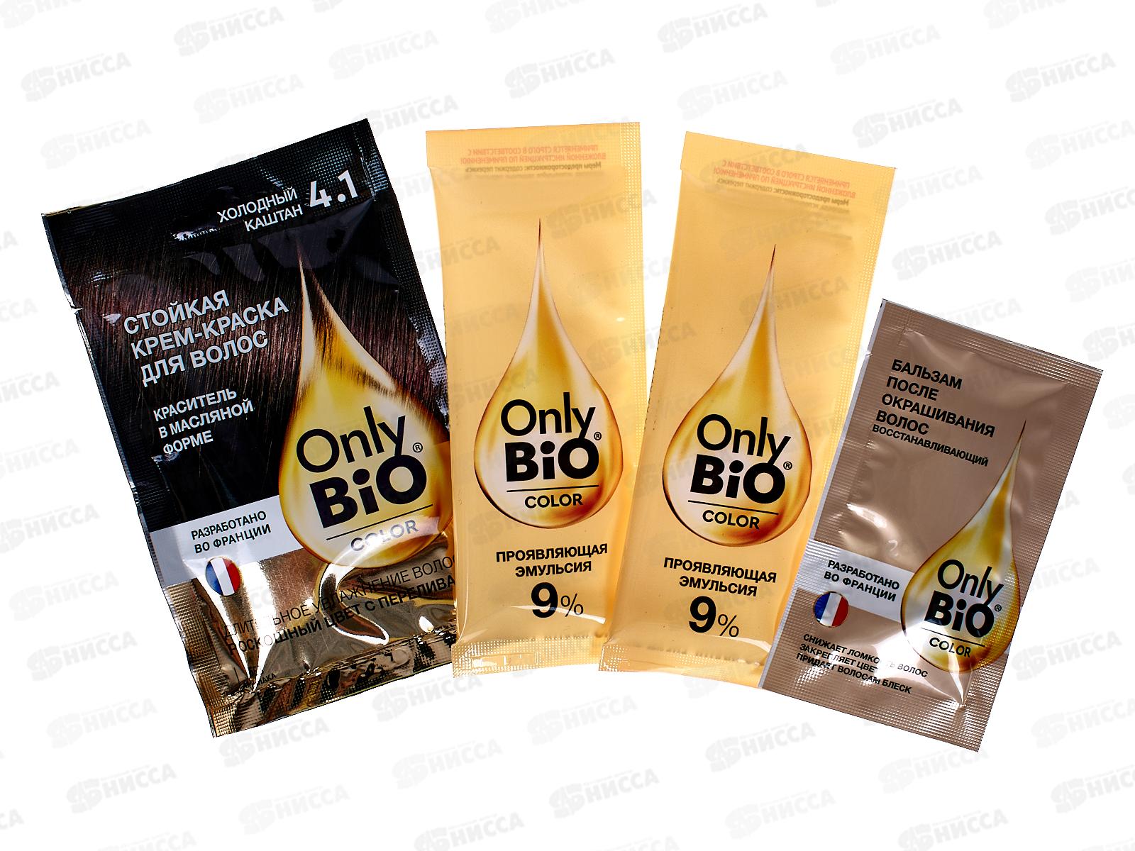 Only Bio COLOR крем-краска для волос 4,1 Холодный каштан 115мл *15