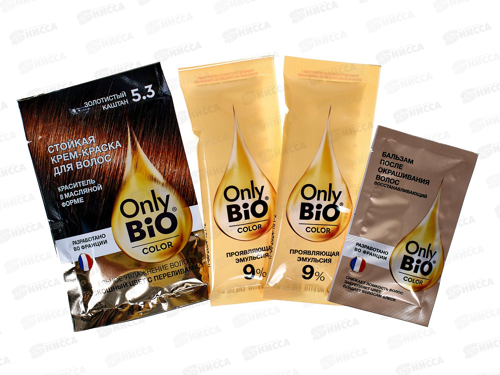Only Bio COLOR крем-краска для волос 5,3 Золотистый каштан 115мл *15