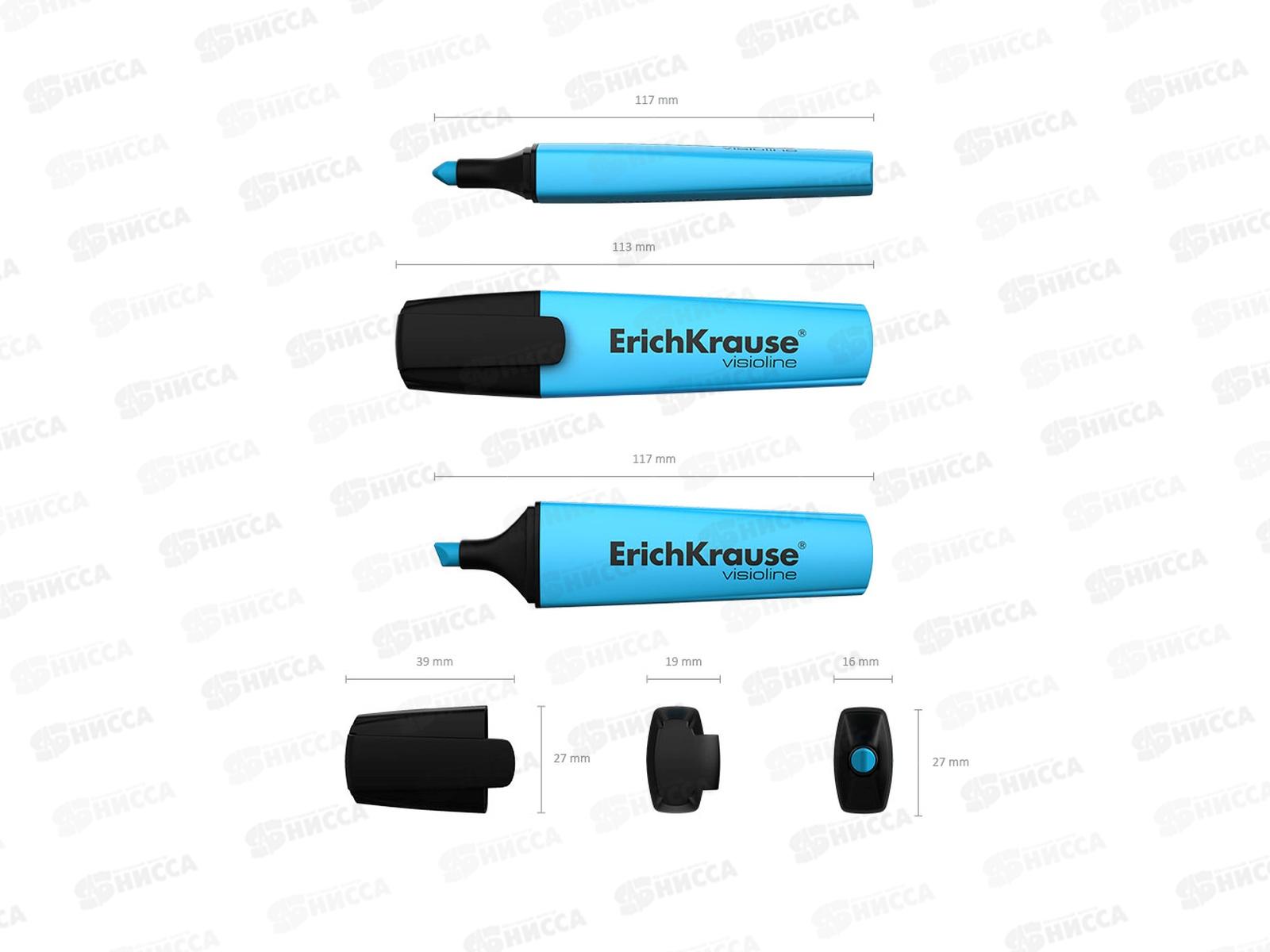 Маркер Erich Krause V-12 текстовый, голубой,32500 *10/144