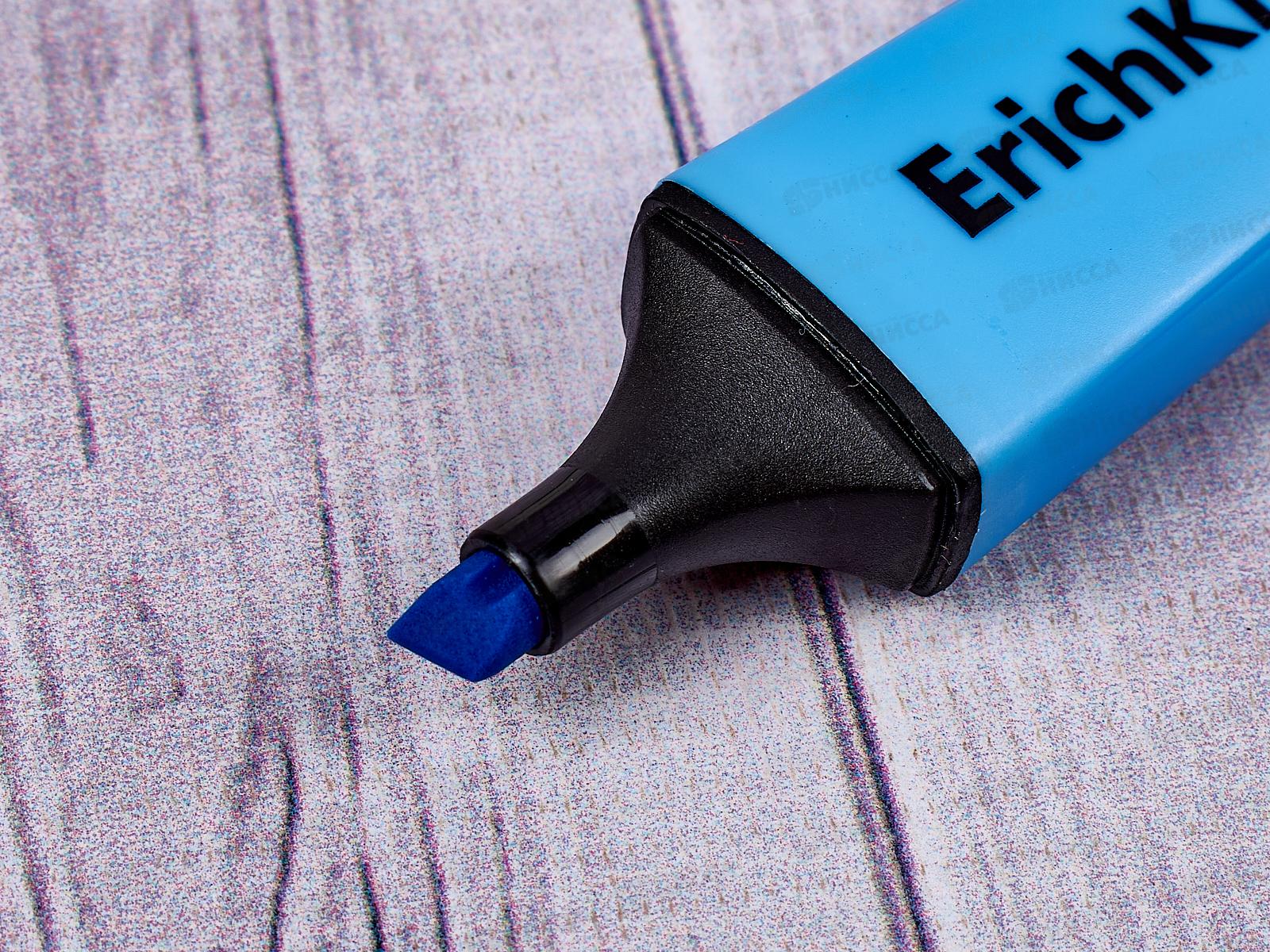 Маркер Erich Krause V-12 текстовый, голубой,32500 *10/144