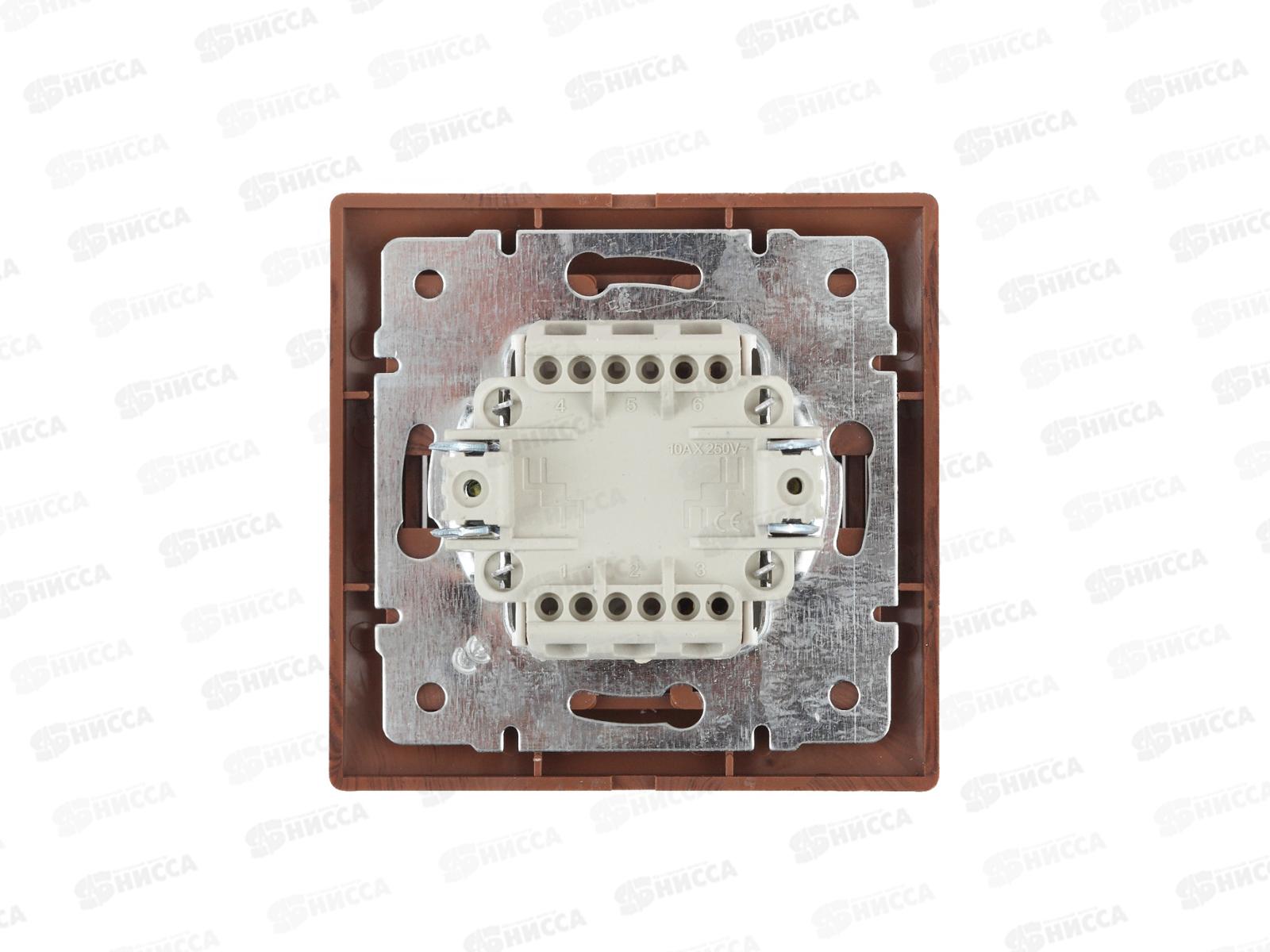 Выключатель INTRO Plano cкрытая установка, 10А-250В, IP20, венге, 1-101-10