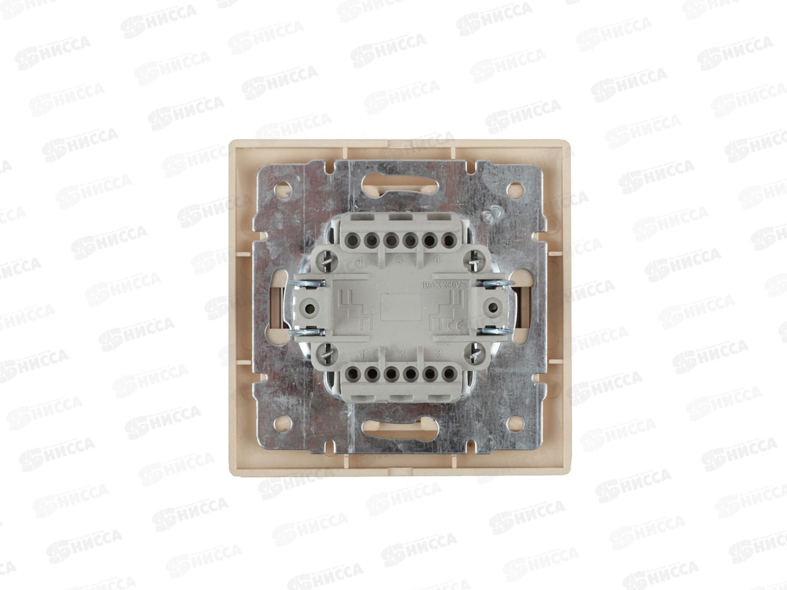 Выключатель INTRO Plano cкрытая установка тройной, 10А-250В, IP20, шампань, 1-106-04