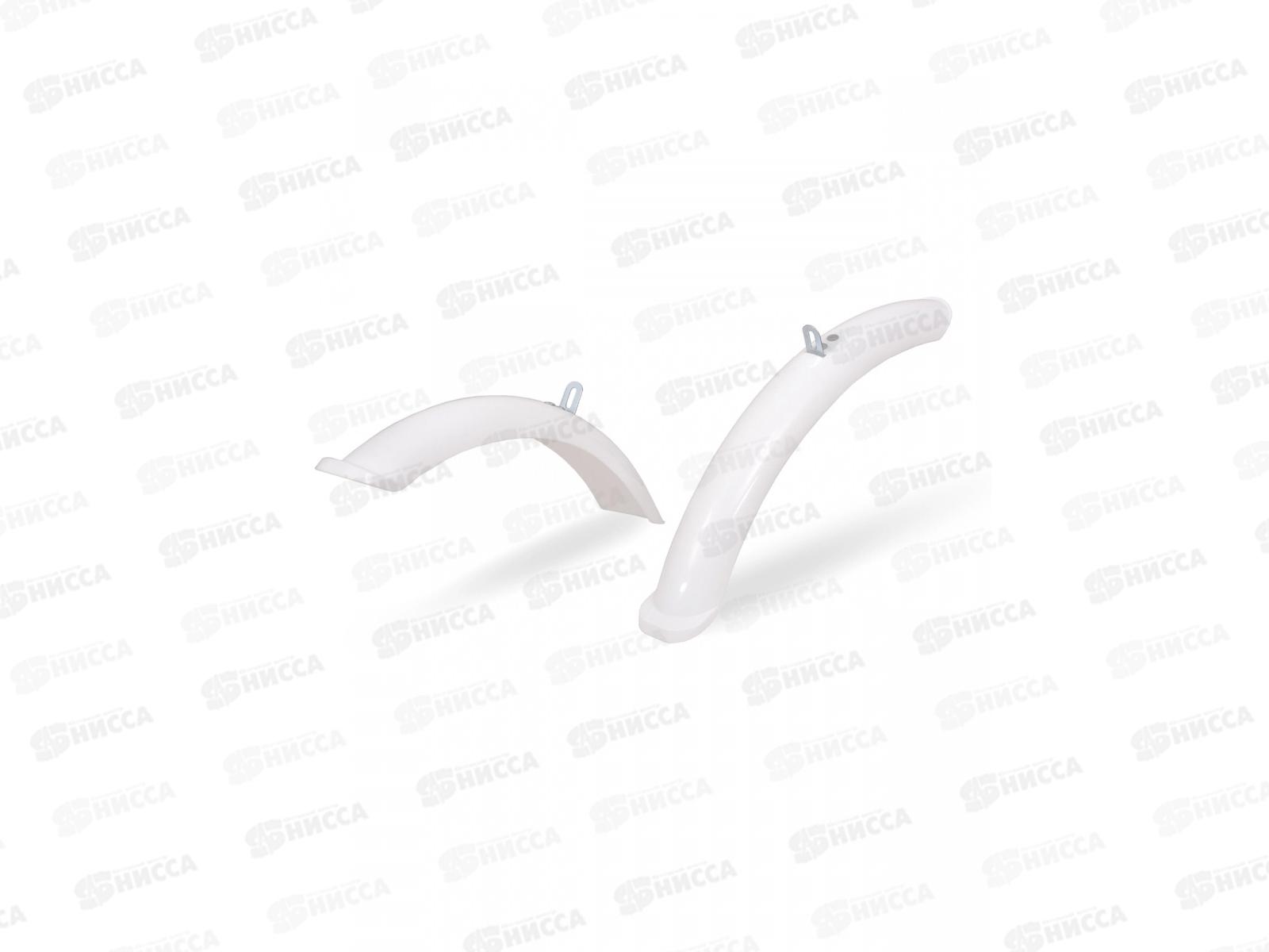 Крылья велосипедные 18&quot-20&quot пластиковые белые комплект, 300723 гб