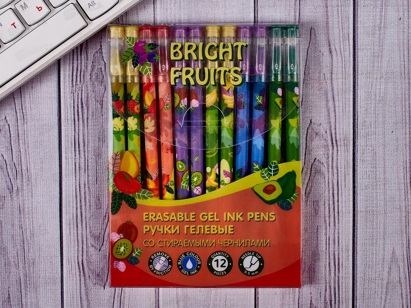 Ручка пишет-стирает MAZARI Bright fruits син.,М-5472В-70*12