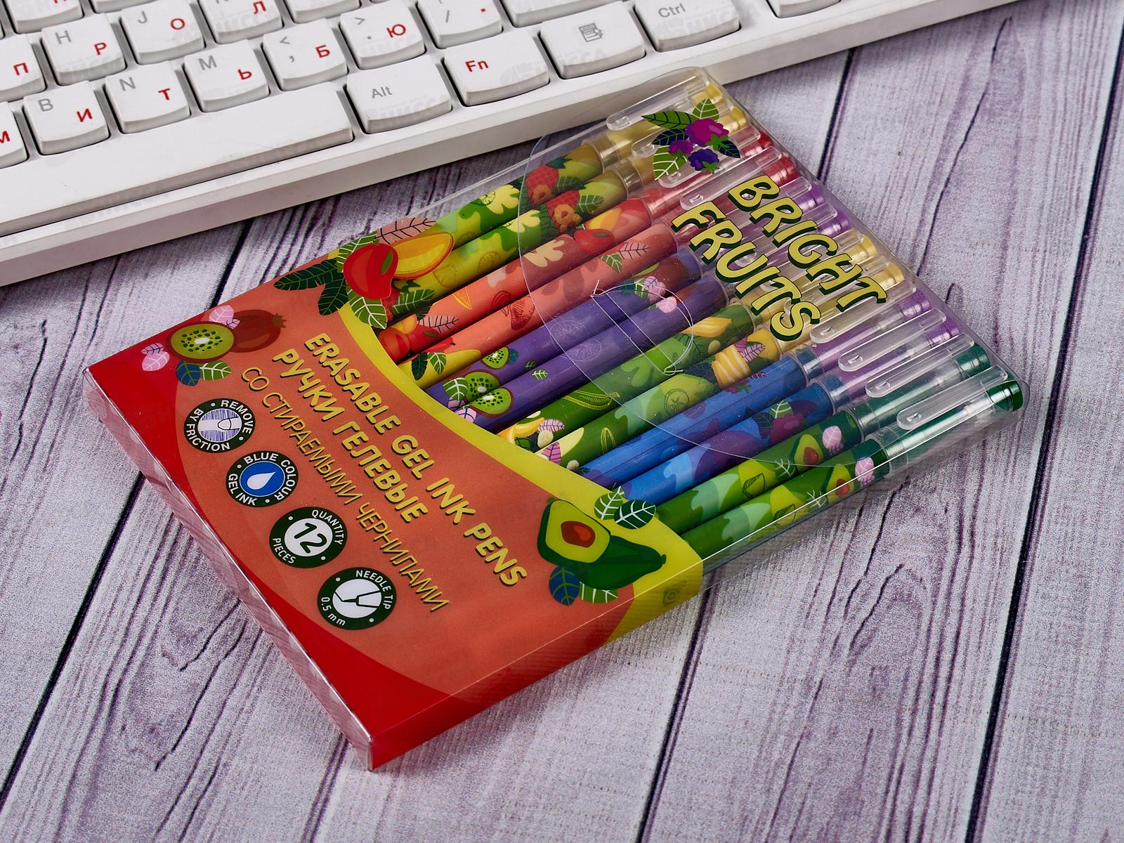 Ручка пишет-стирает MAZARI Bright fruits син.,М-5472В-70*12