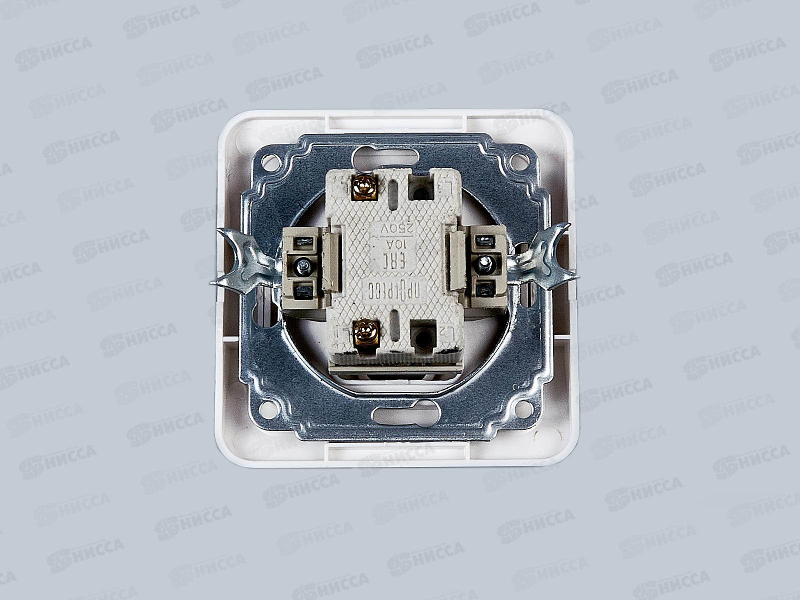 Выключатель скрытой установки 1клавиша Прогресс SLIM, с подсветкой, белый *10/200