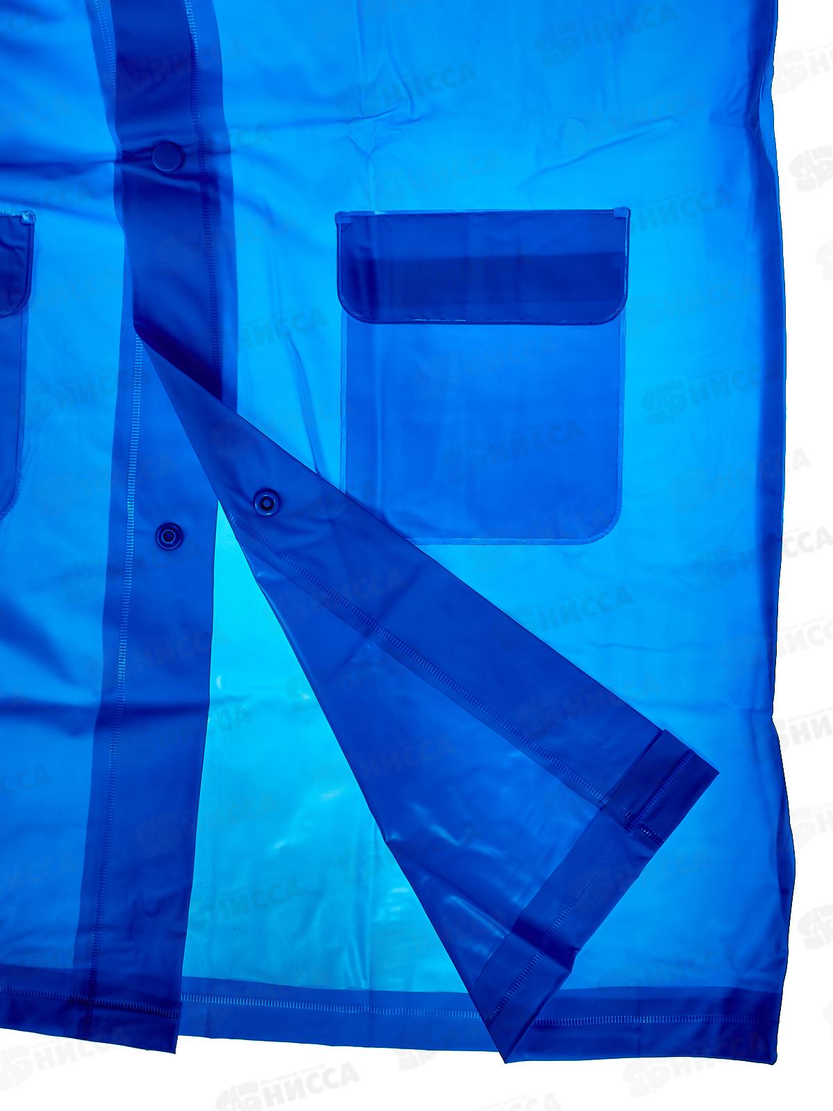 Дождевик детский RAIN10 8-10лет синий ПВХ с капюшоном на кнопках *50