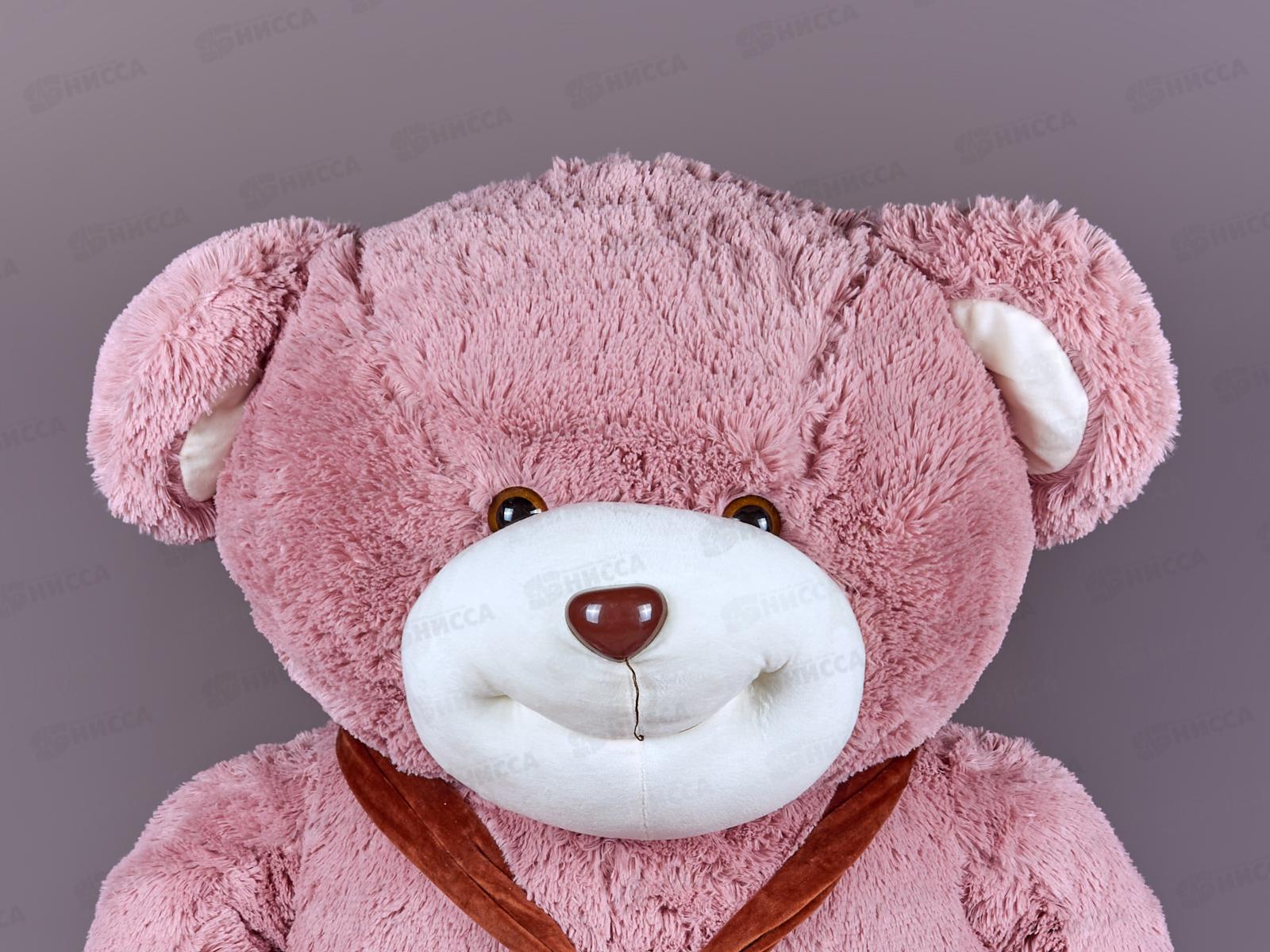 Медведь Самсон 100см, МС-150П цвет-пудровый, с шарфом  Мила