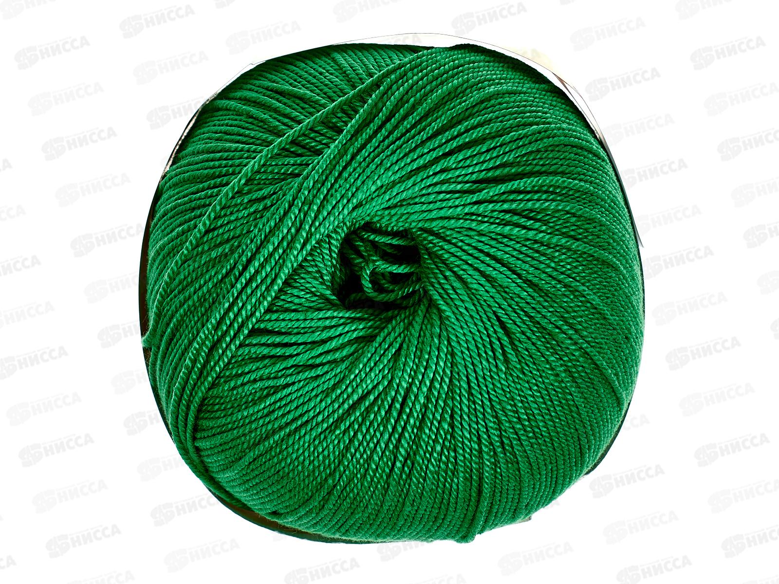 Пряжа Успешная Яркая зелень 480 50г 220м Хлопок
