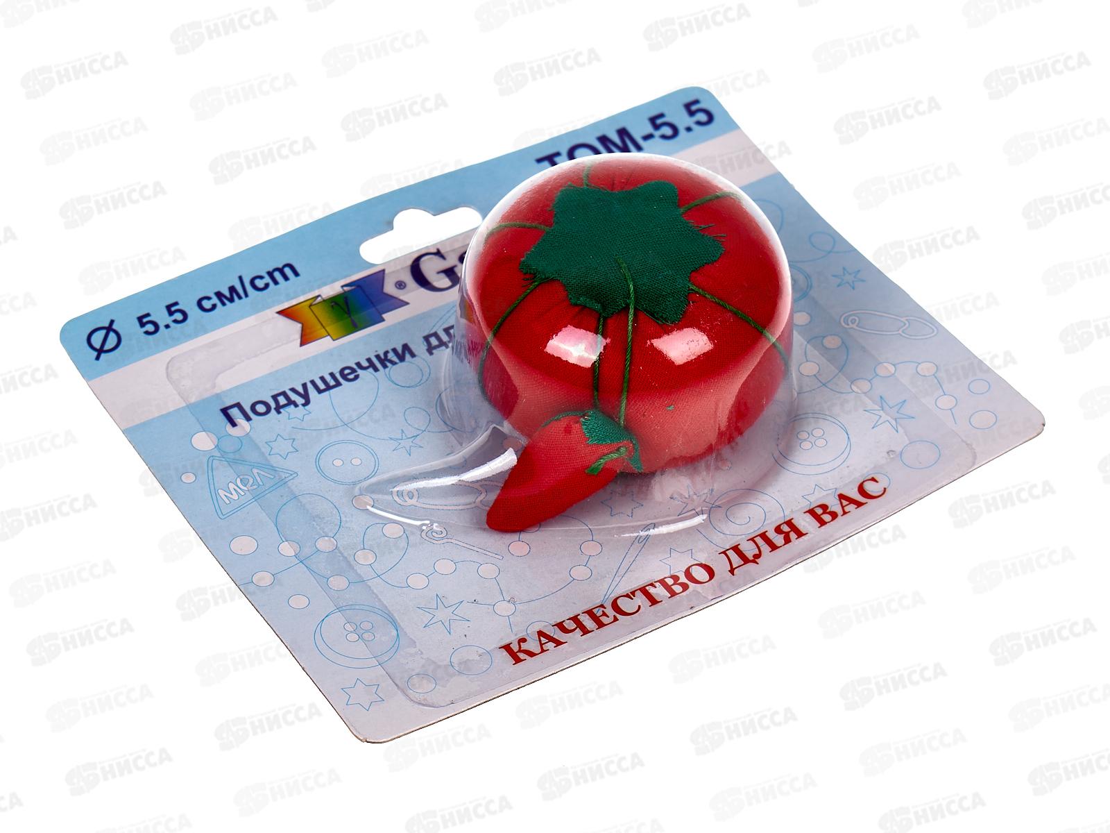 Подушечка для игл &quotGamma&quot ТОМ-5,5 &quotПомидор&quot красный в блистере