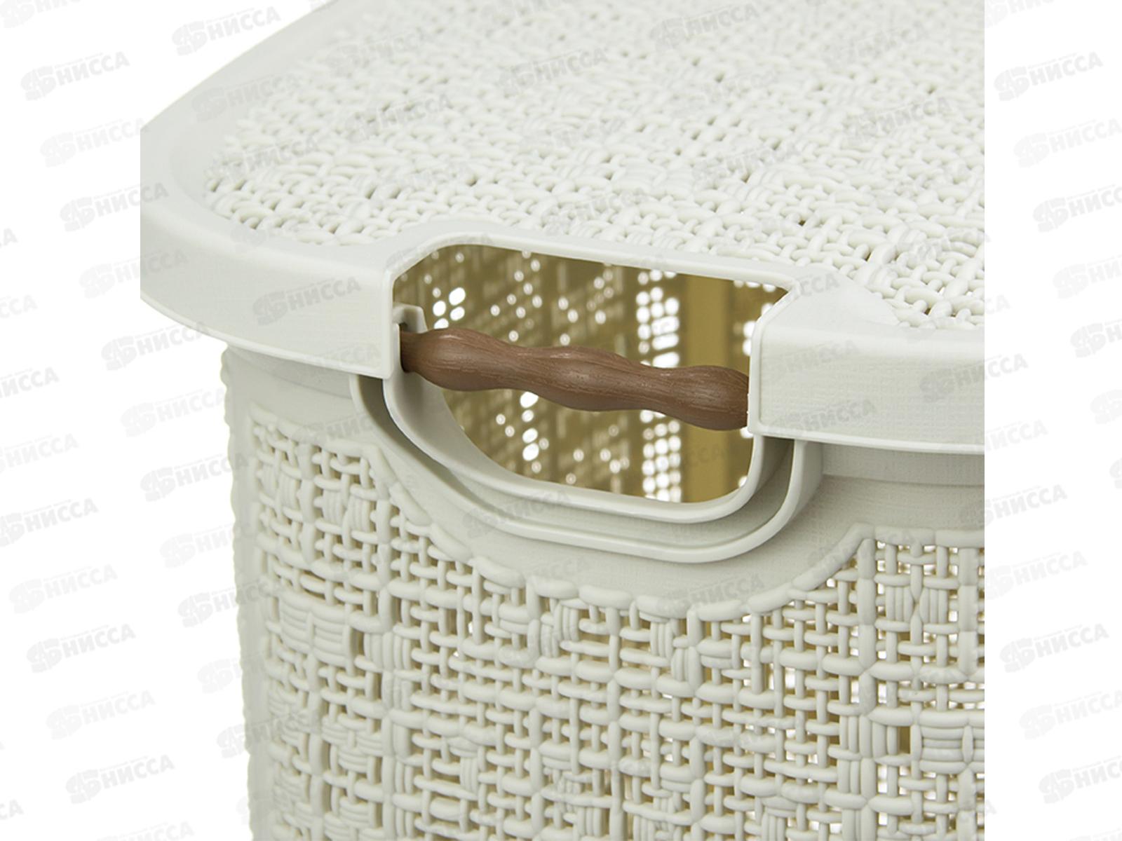 Корзина 30л для белья БЯЗЬ Белый ротанг М2622 *5