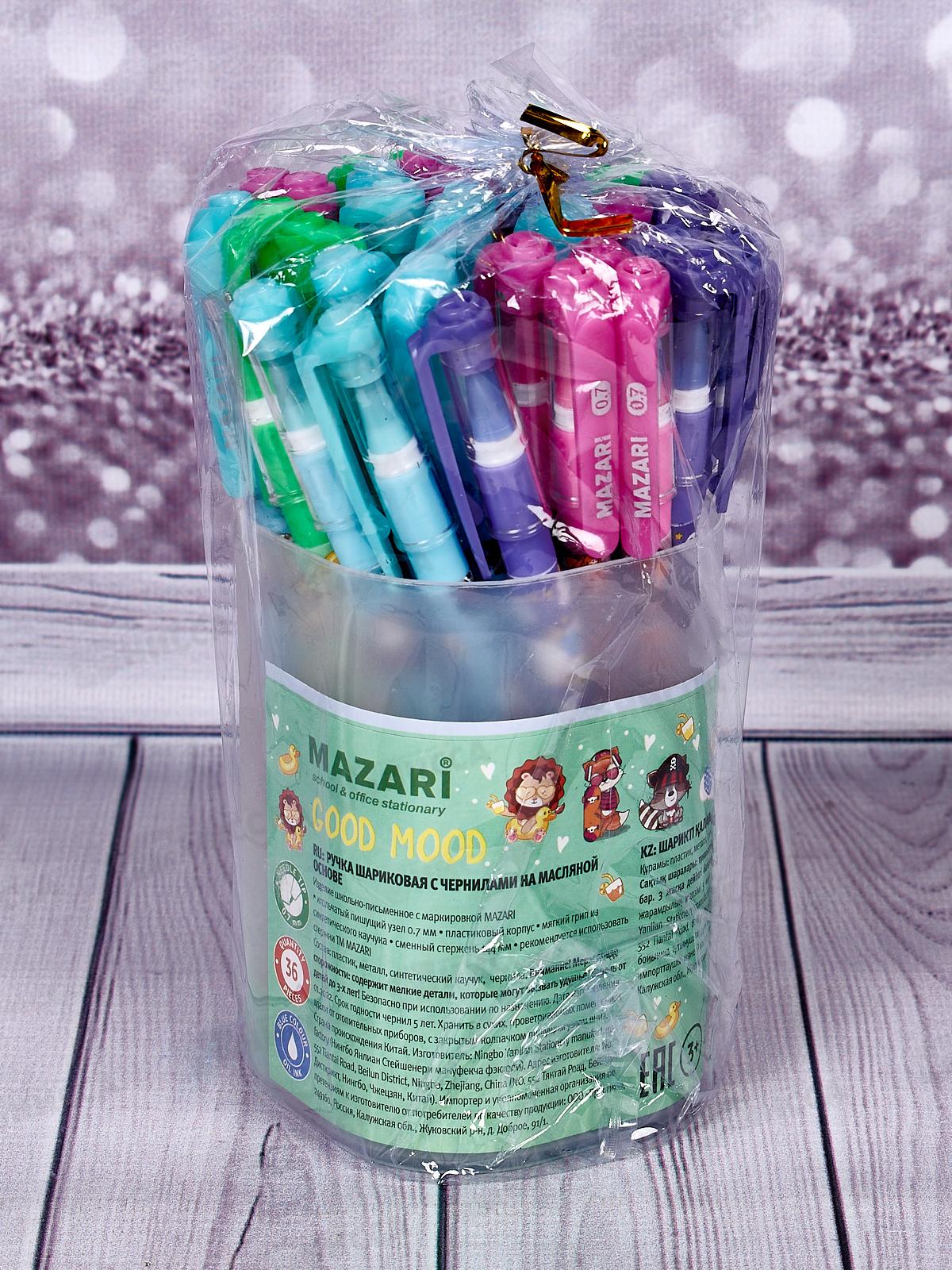 Ручка масляная  MAZARI Good mood синяя, 0.7мм, игла, M-7697-70 *36