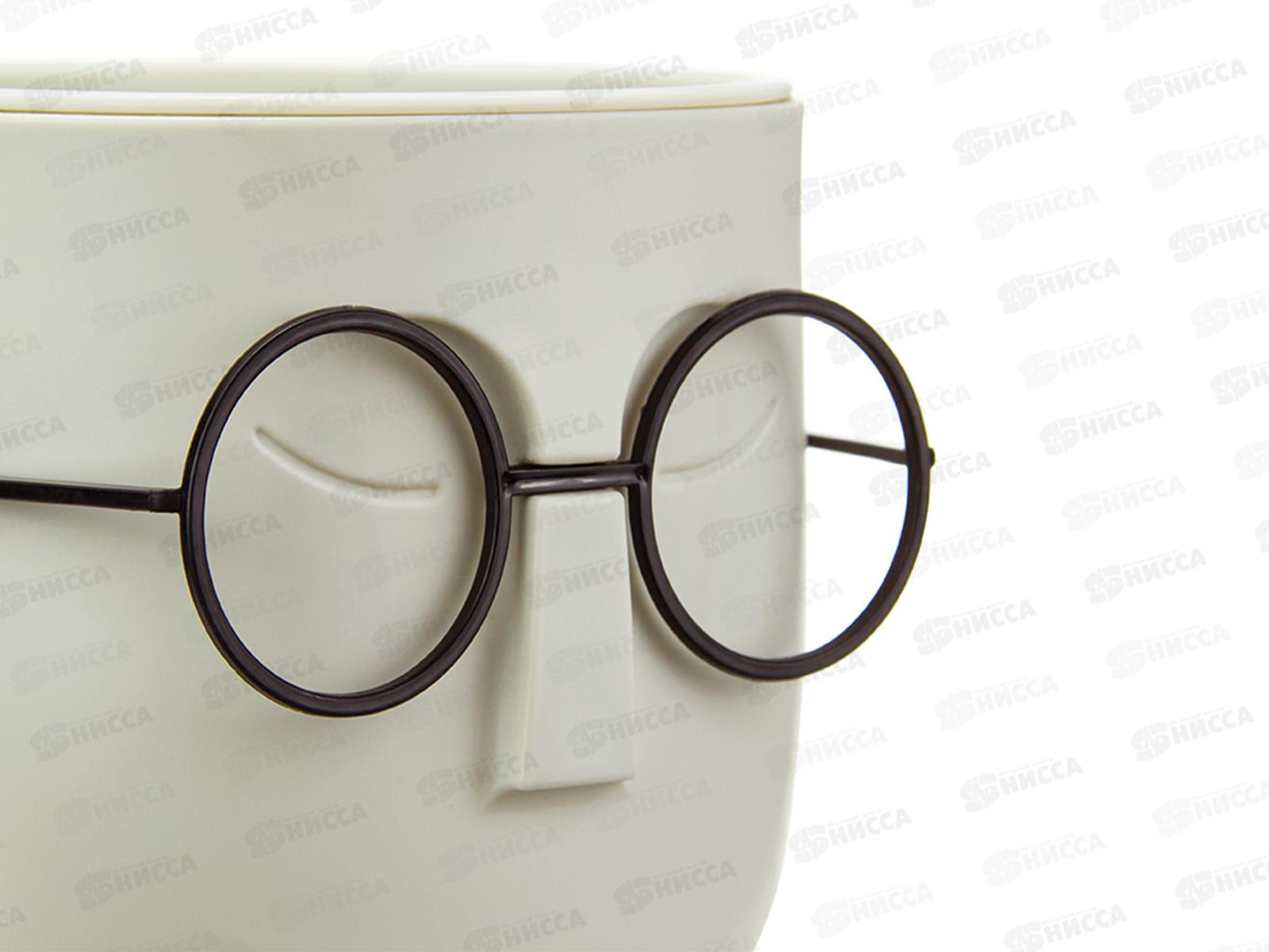 Кашпо СТИВ D115мм 0,65л со вставкой Белый ротанг М3079 *8