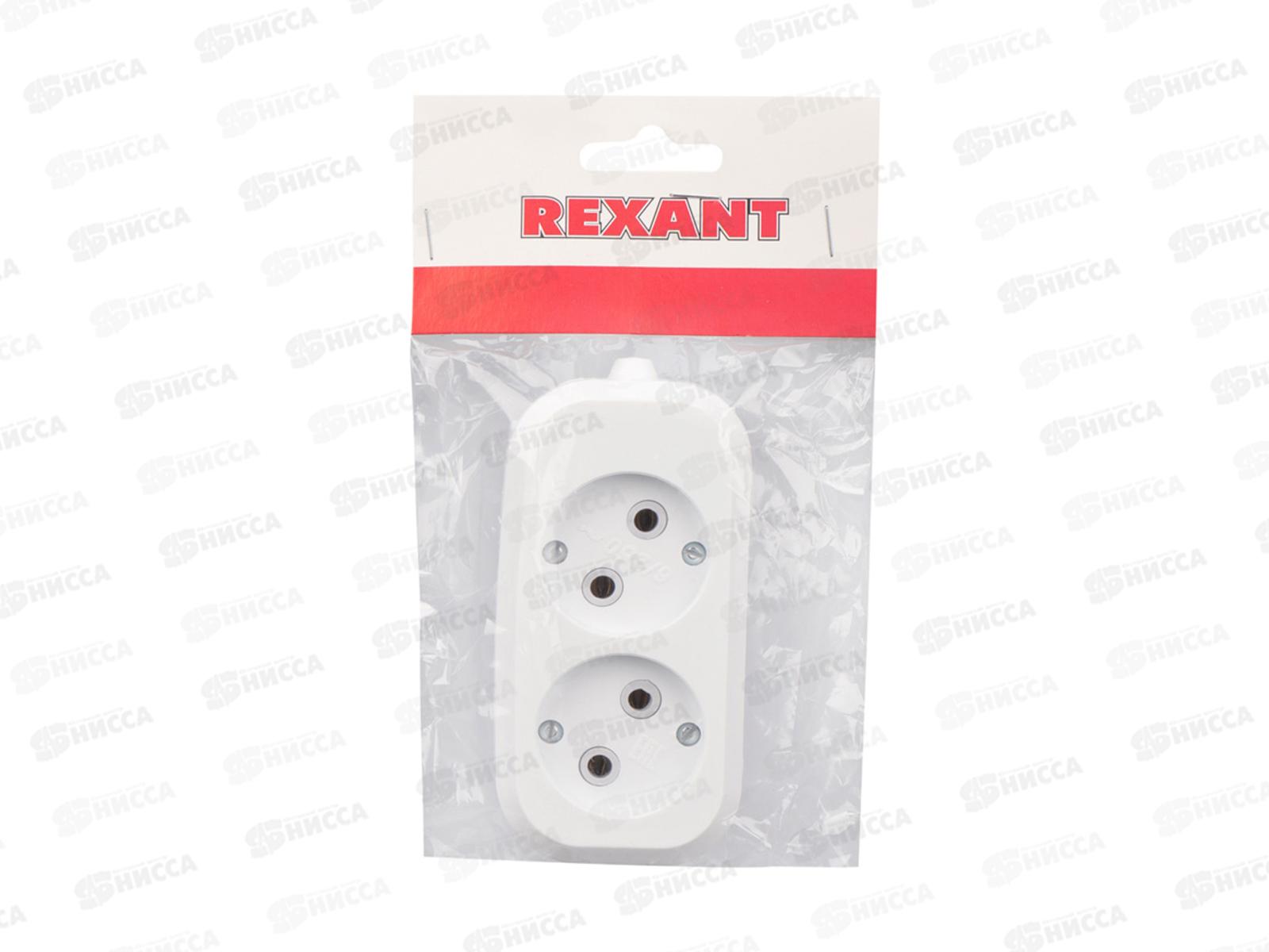 Колодка REXANT  2 гнезда,  6А, без заземления, 11-8701  *50