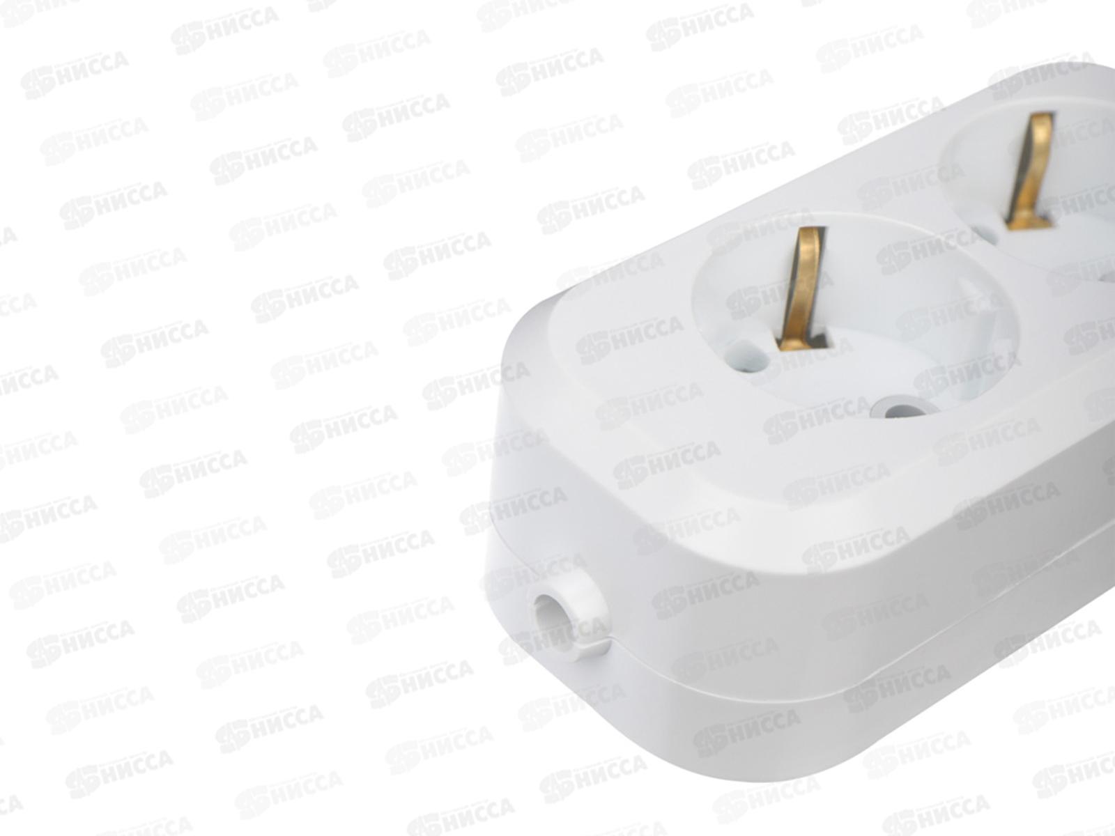 Колодка REXANT  2гнезда, 10А, с заземлением, 11-8702  *50