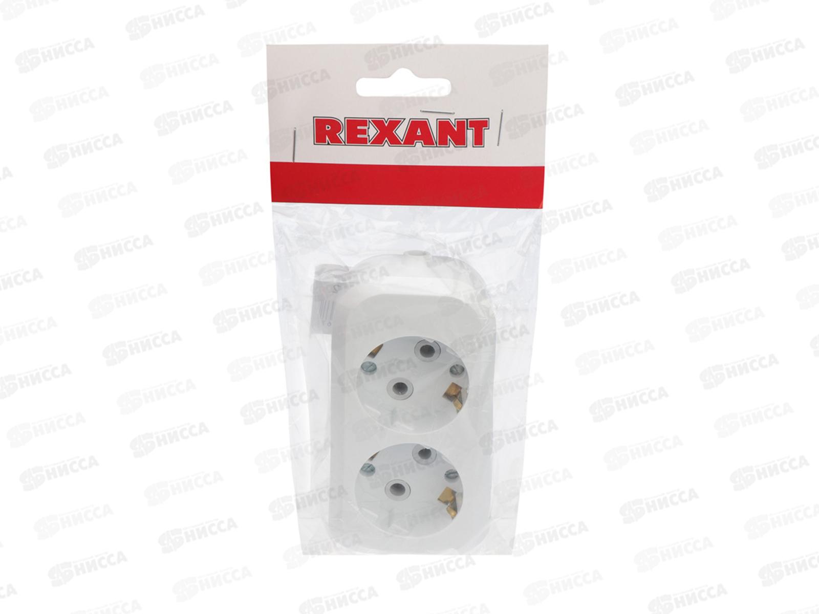 Колодка REXANT  2гнезда, 10А, с заземлением, 11-8702  *50