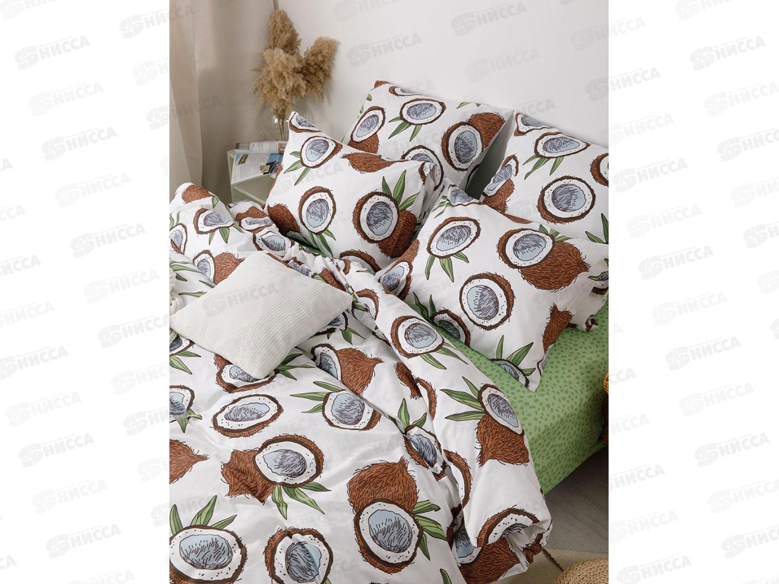 Комплект постельного белья 1,5 спальный Бязь 120гр Кокосы 70*70 (2) 70723-1+70416-2