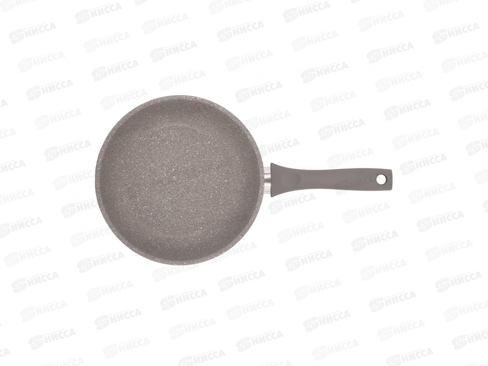 Сковорода 220/60мм с ручкой антипригарное покрытие светлый мрамор смс227а *5