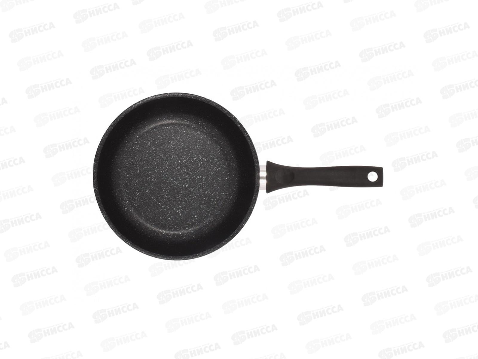 Сковорода 220/60мм с ручкой антипригарное покрытие темный мрамор смт227а *5