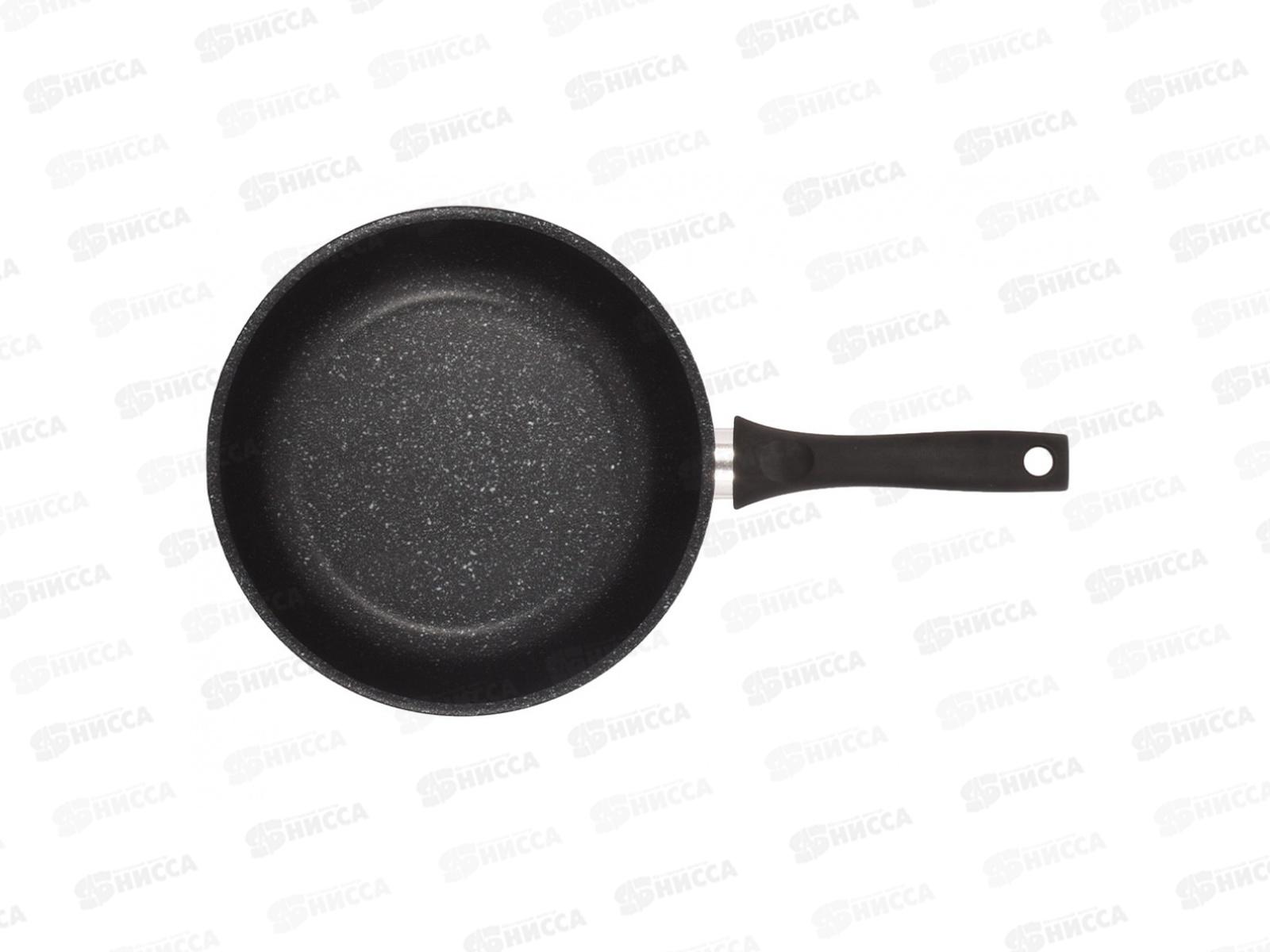 Сковорода 260/60мм с ручкой  антипригарное покрытие (темный мрамор), смт262а *5