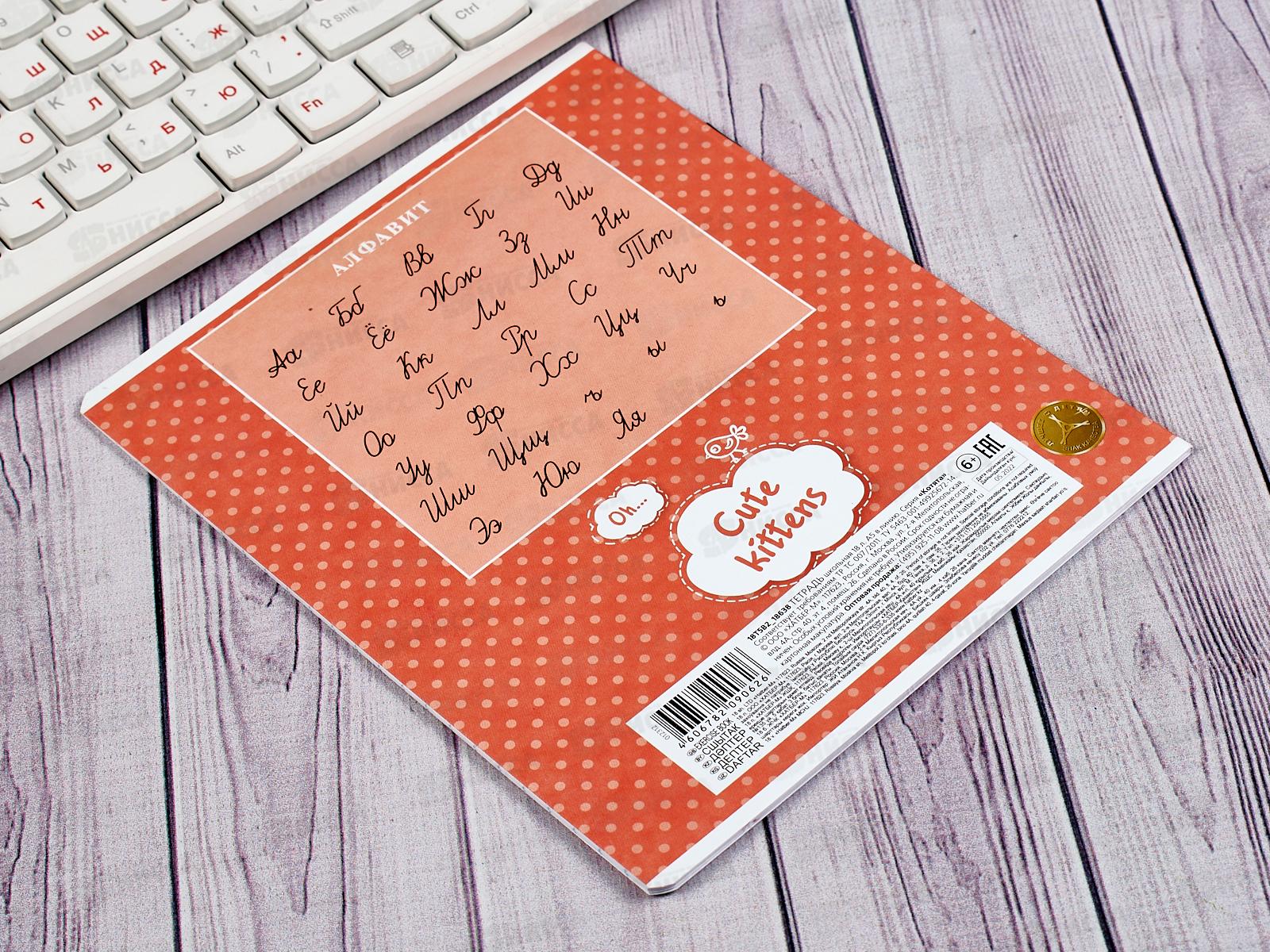 Тетрадь 18л лин. Hatber Котята*10/120