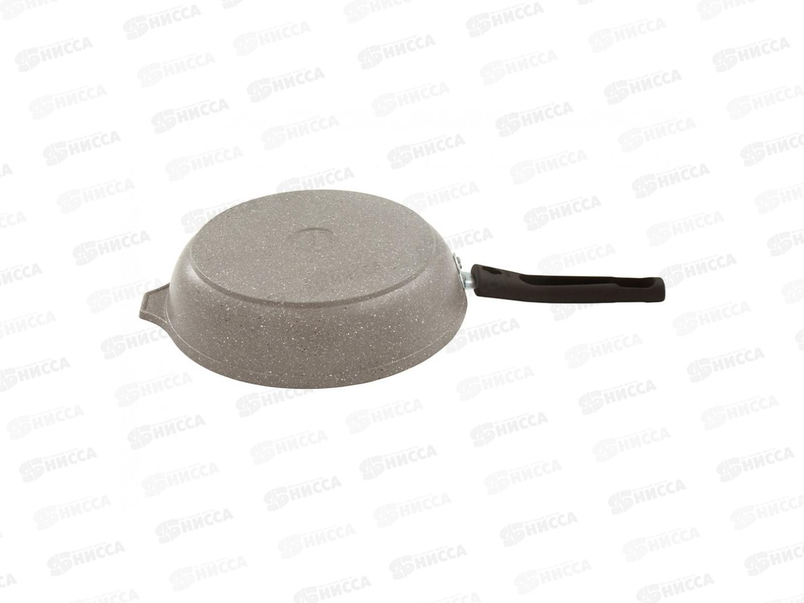 Сковорода 240/60мм со съемной ручкой и крышкой антипригарное покрытие(светлый мрамор) смс24604а *4