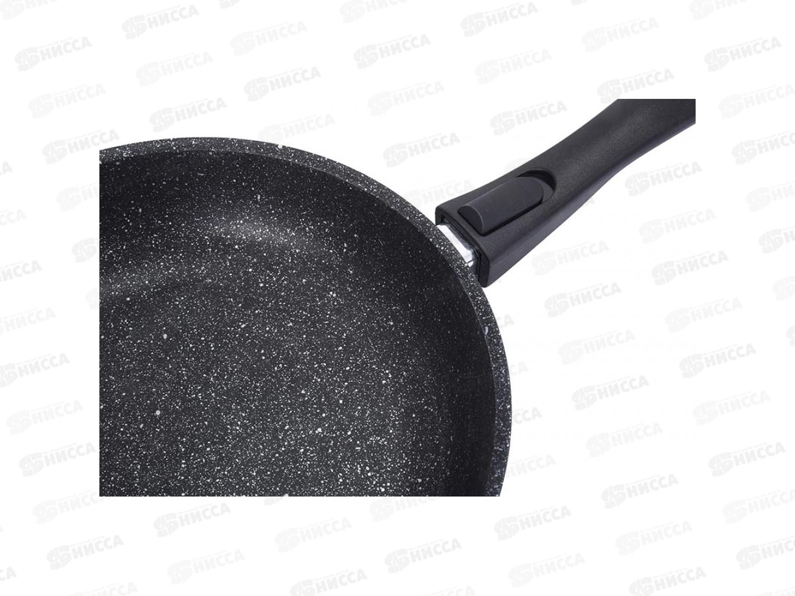 Сковорода 280мм со съемной ручкой темный мрамор смти282а