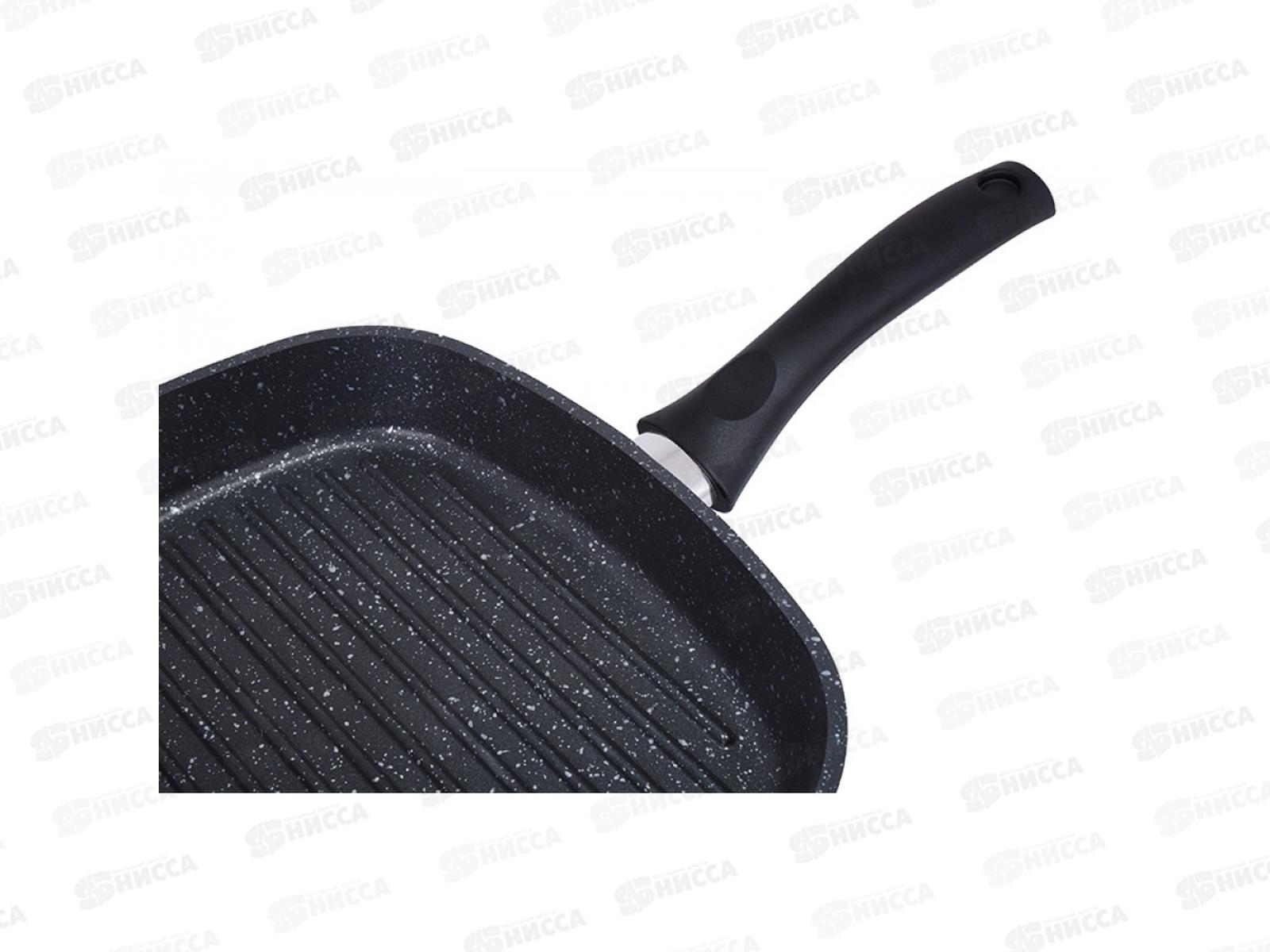 Сковорода-гриль 260/260мм квадрат с ручкой тем мрамор сгкмти260а