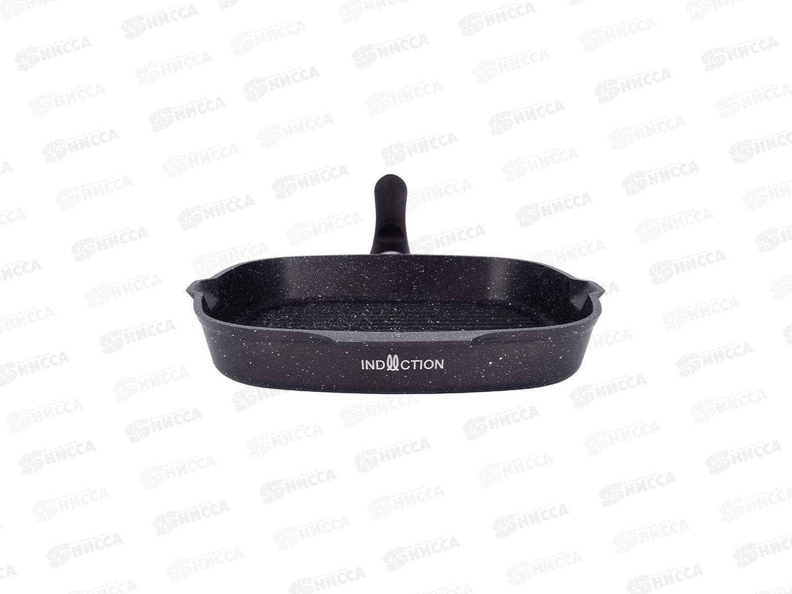 Сковорода-гриль 260/260мм квадрат с ручкой тем мрамор сгкмти260а