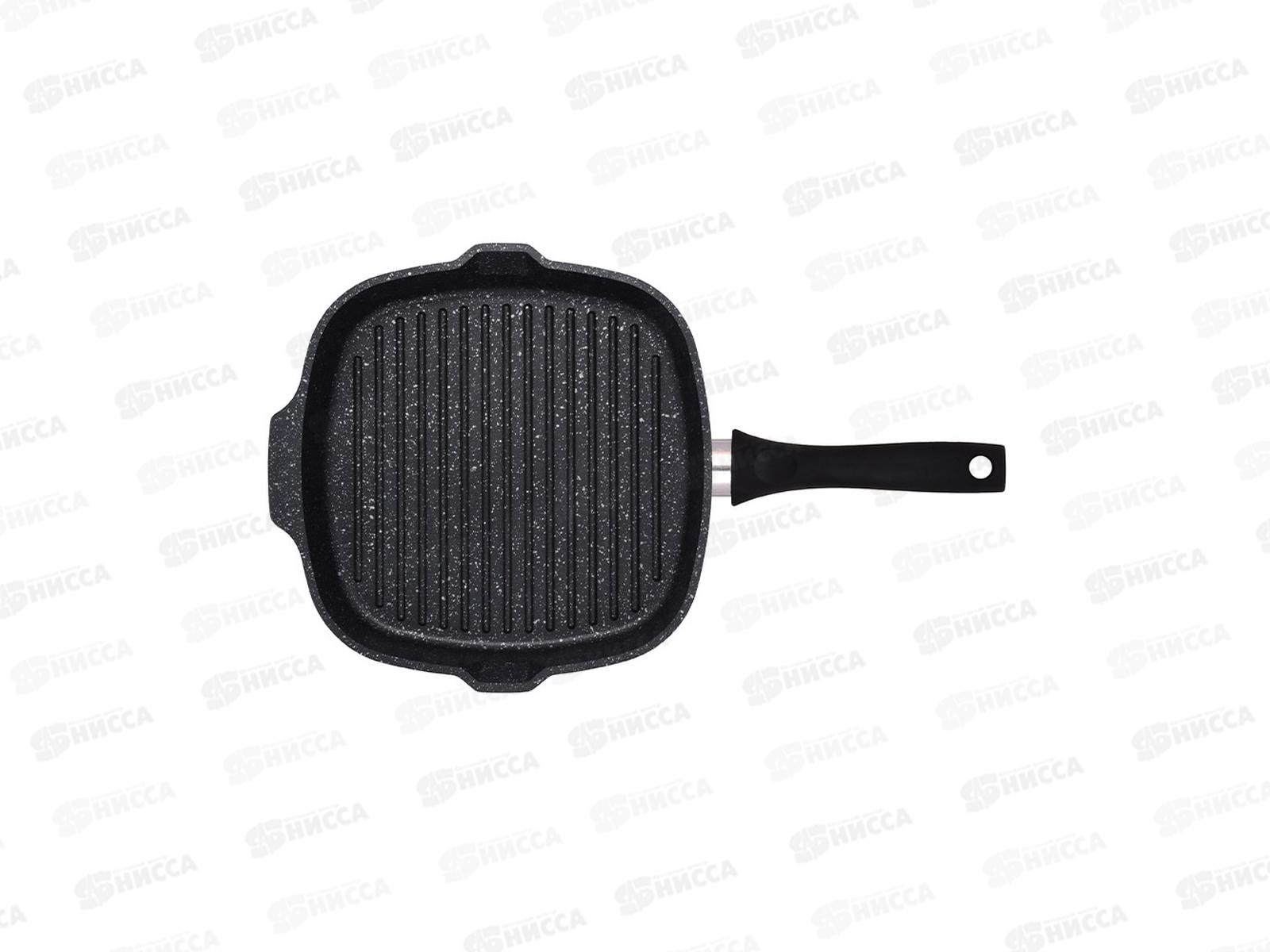 Сковорода-гриль 260/260мм квадрат с ручкой тем мрамор сгкмти260а