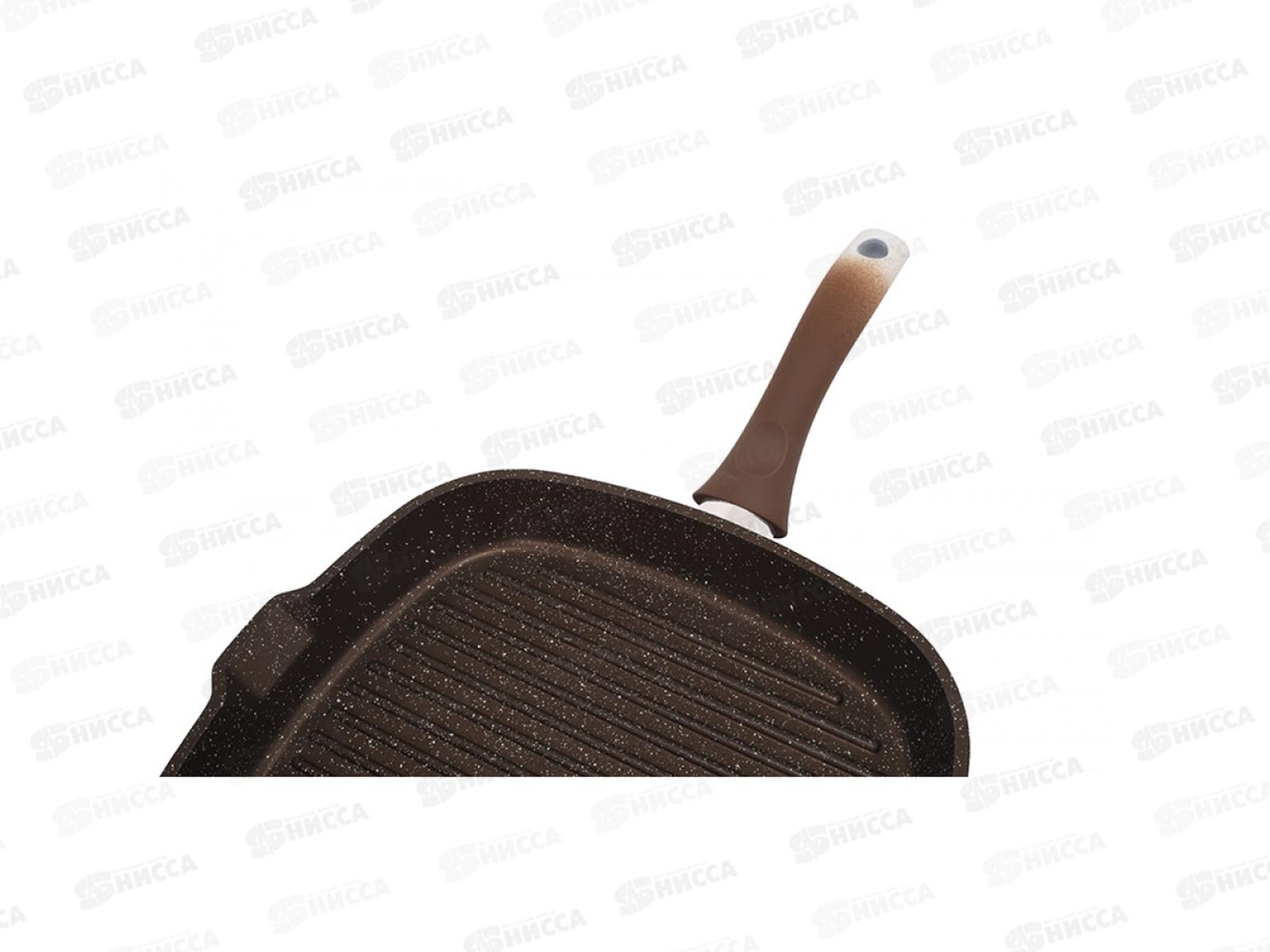 Сковорода-гриль 280/280 с АП с ручкой квадратная сгкмки280а