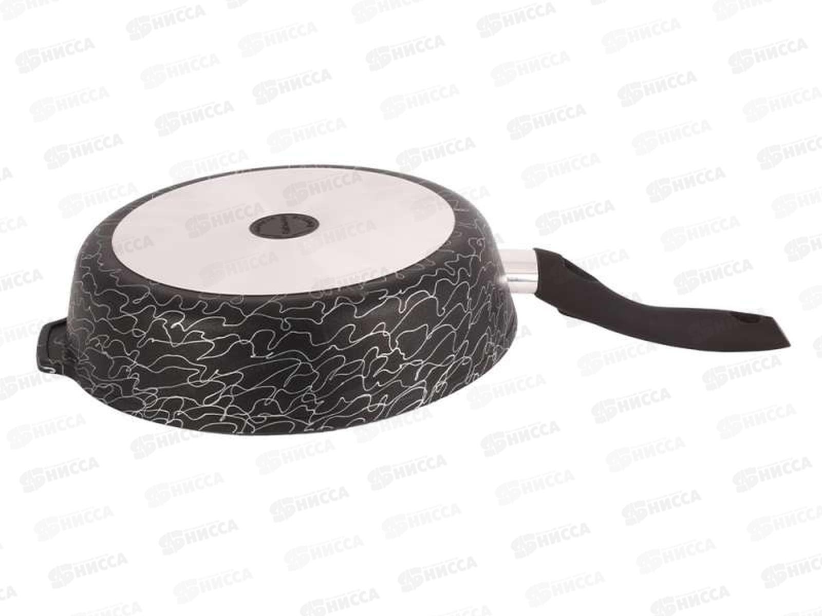 Сковорода 280 с ручкой антипригарное покрытие Грация черный/серебро сгчс280а