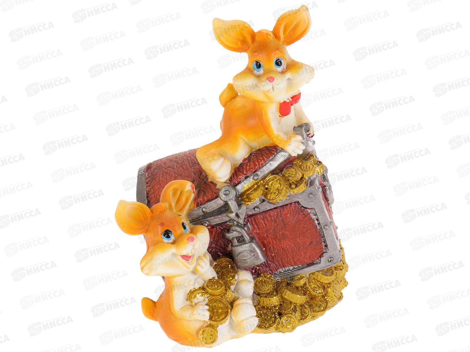 Копилка &quotЗайка с сундуком, в ассортименте, НПР-7394  *48