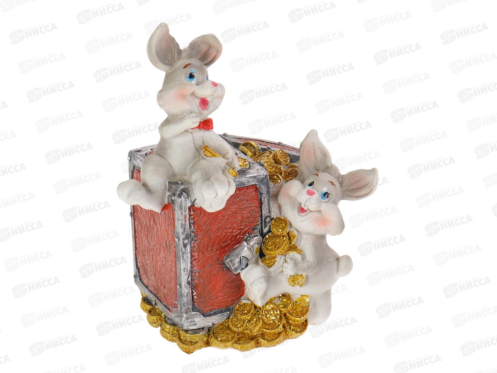 Копилка &quotЗайка с сундуком, в ассортименте, НПР-7394  *48