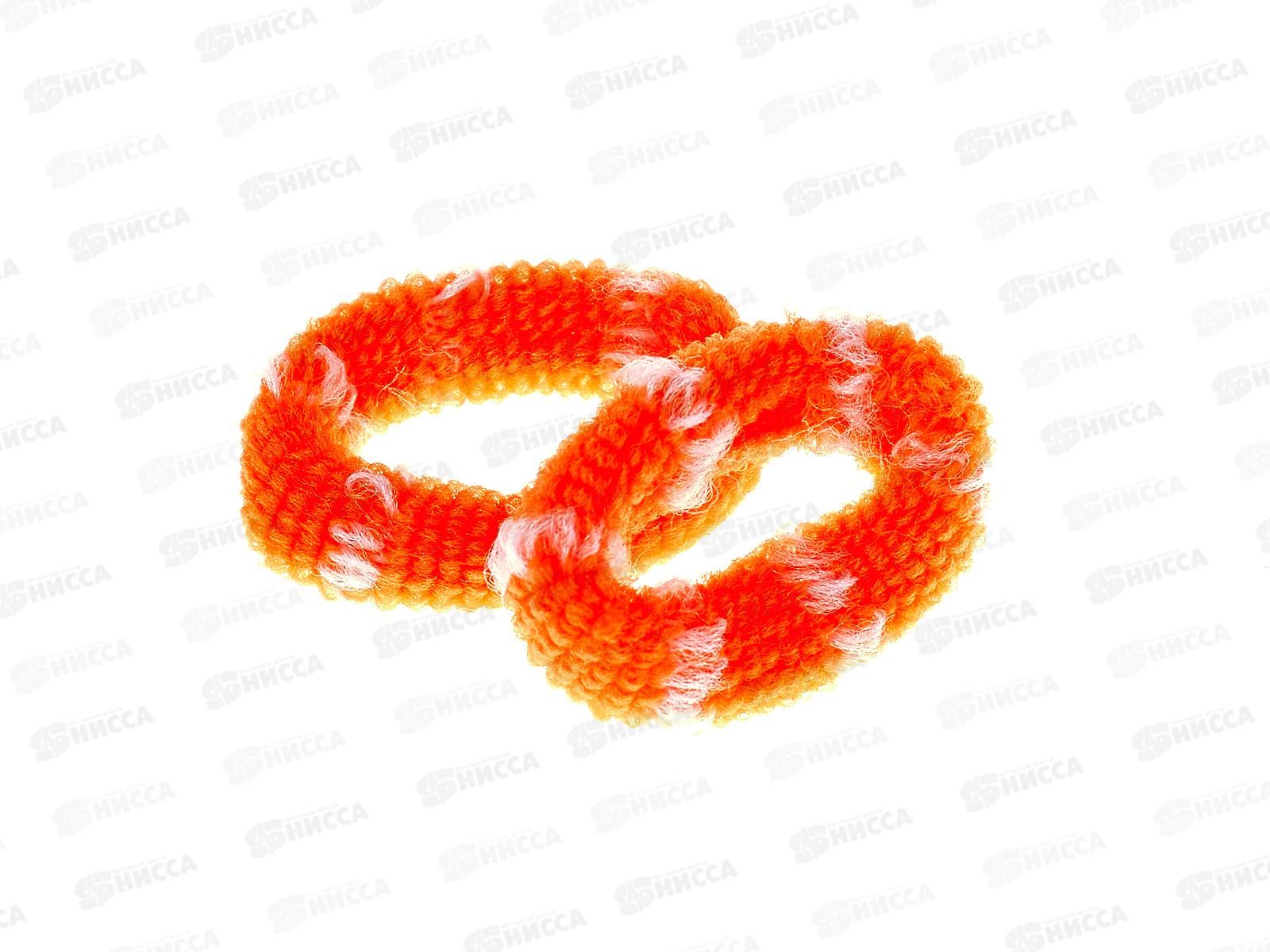 Резинка для волос &quotБелая вставка&quot 50ти штучная оранжевая 2см 545-037