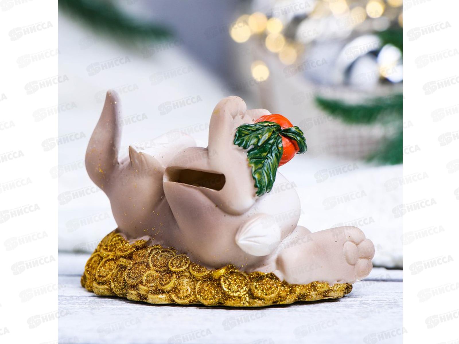 Копилка  &quotЗаяц с морковкой&quot серый 10*11см 7820323