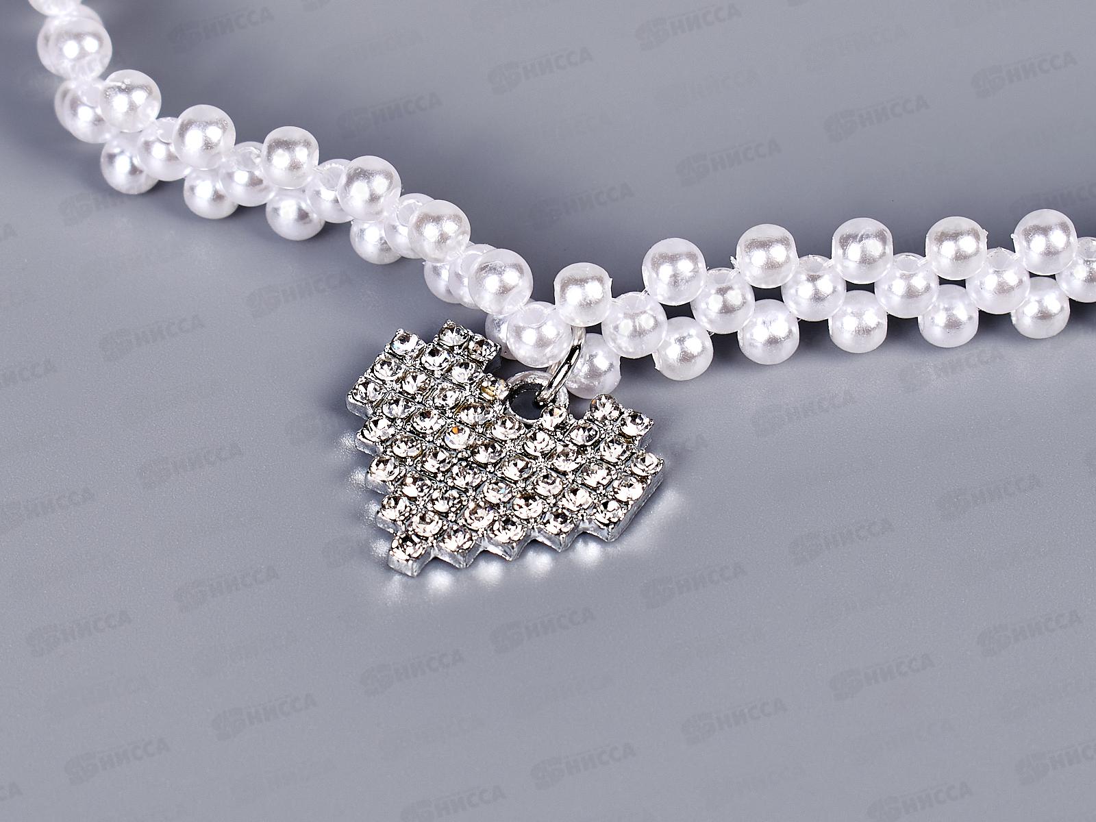 Чокер под жемчуг 3 нити с кулоном №86