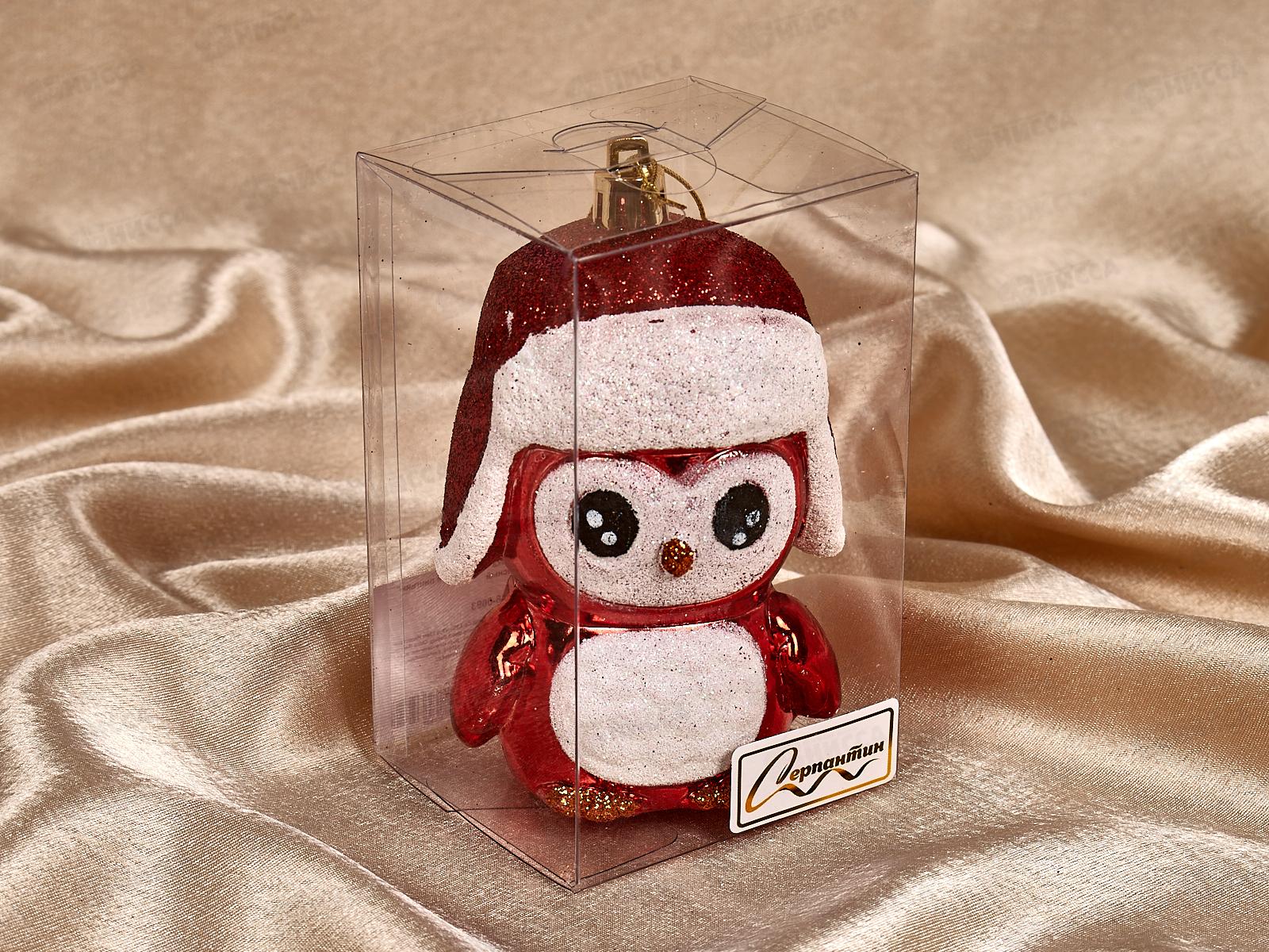 Елочное украшение Новогодний пингвин 7*11см красный 916-0693