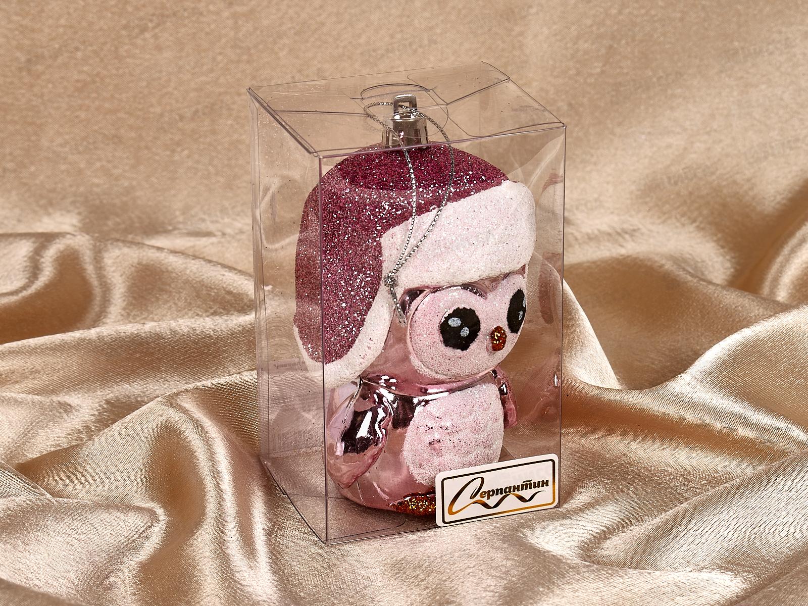 Елочное украшение Новогодний пингвин 7*11см розовый 916-0695