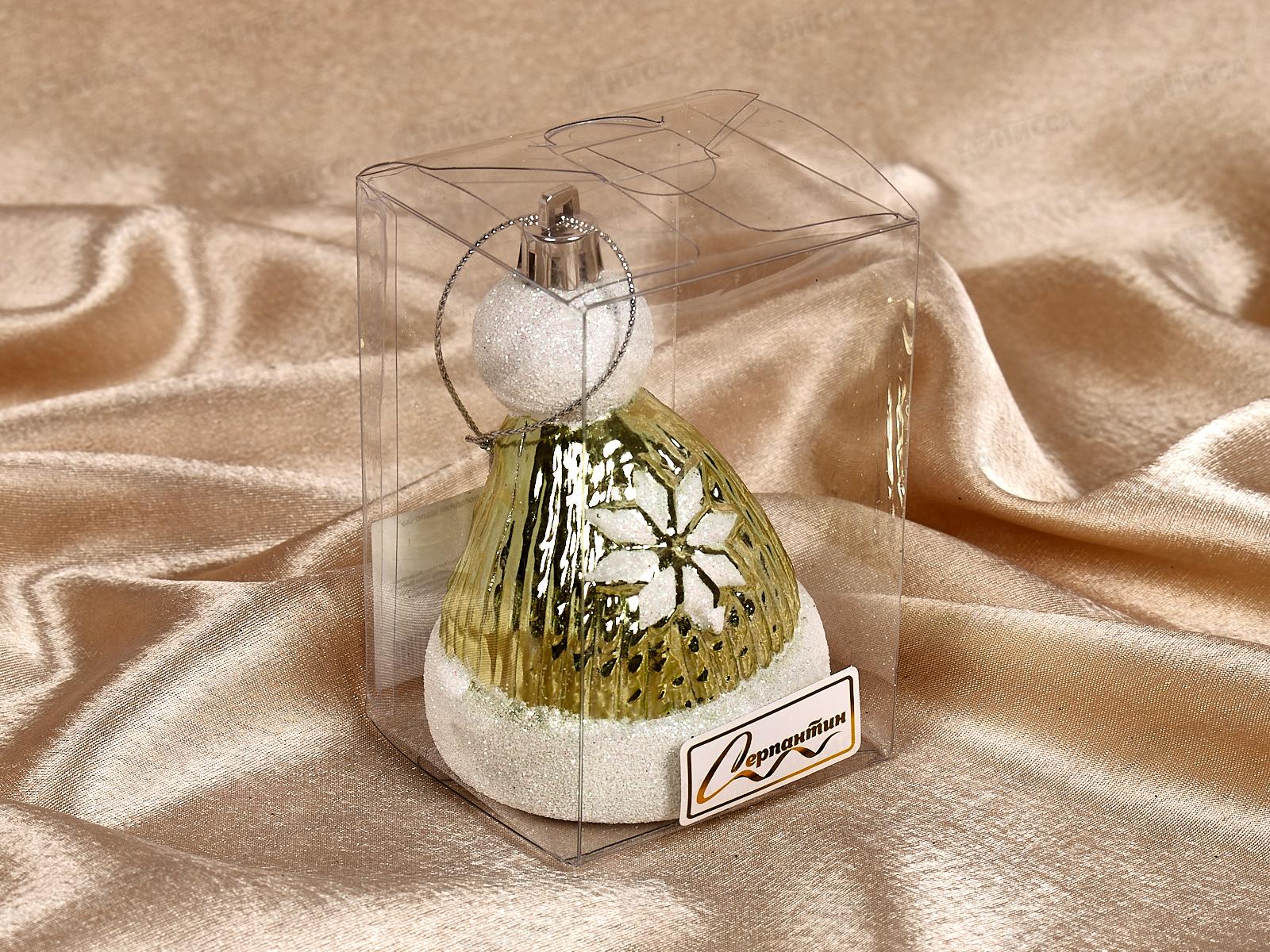 Елочное украшение Новогодняя шапочка 6,5*9,5см зеленый 916-0768