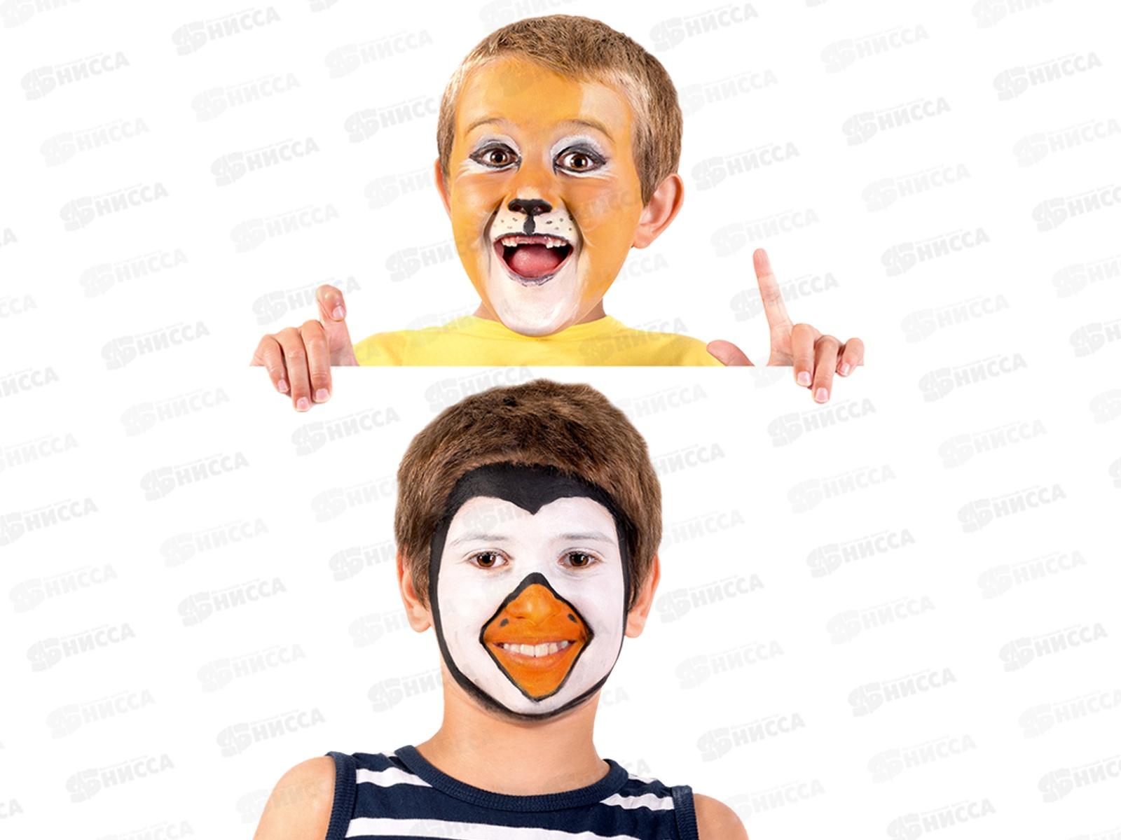 Набор аквагрима для детей (8цветов, нос клоуна, спонж, аппликатора 2штуки) КС-4628