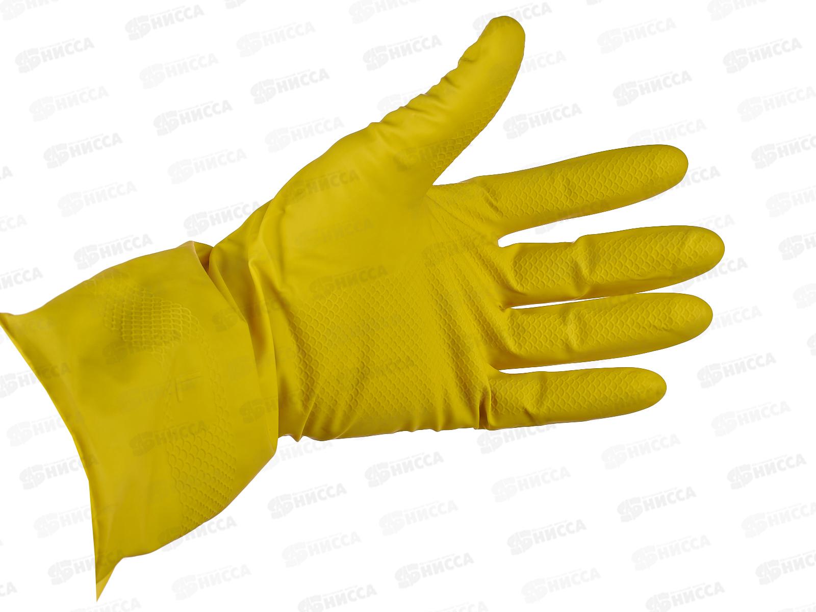 Перчатки латексные без хлопчатобумажного напыления желтые L DGL018P *12/240
